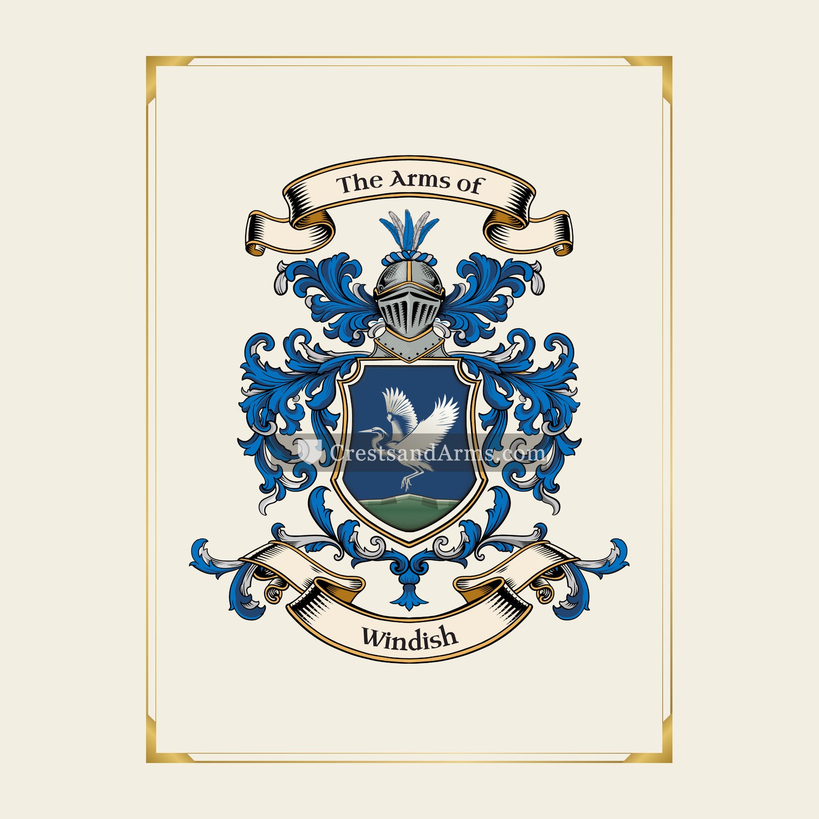 With gold border