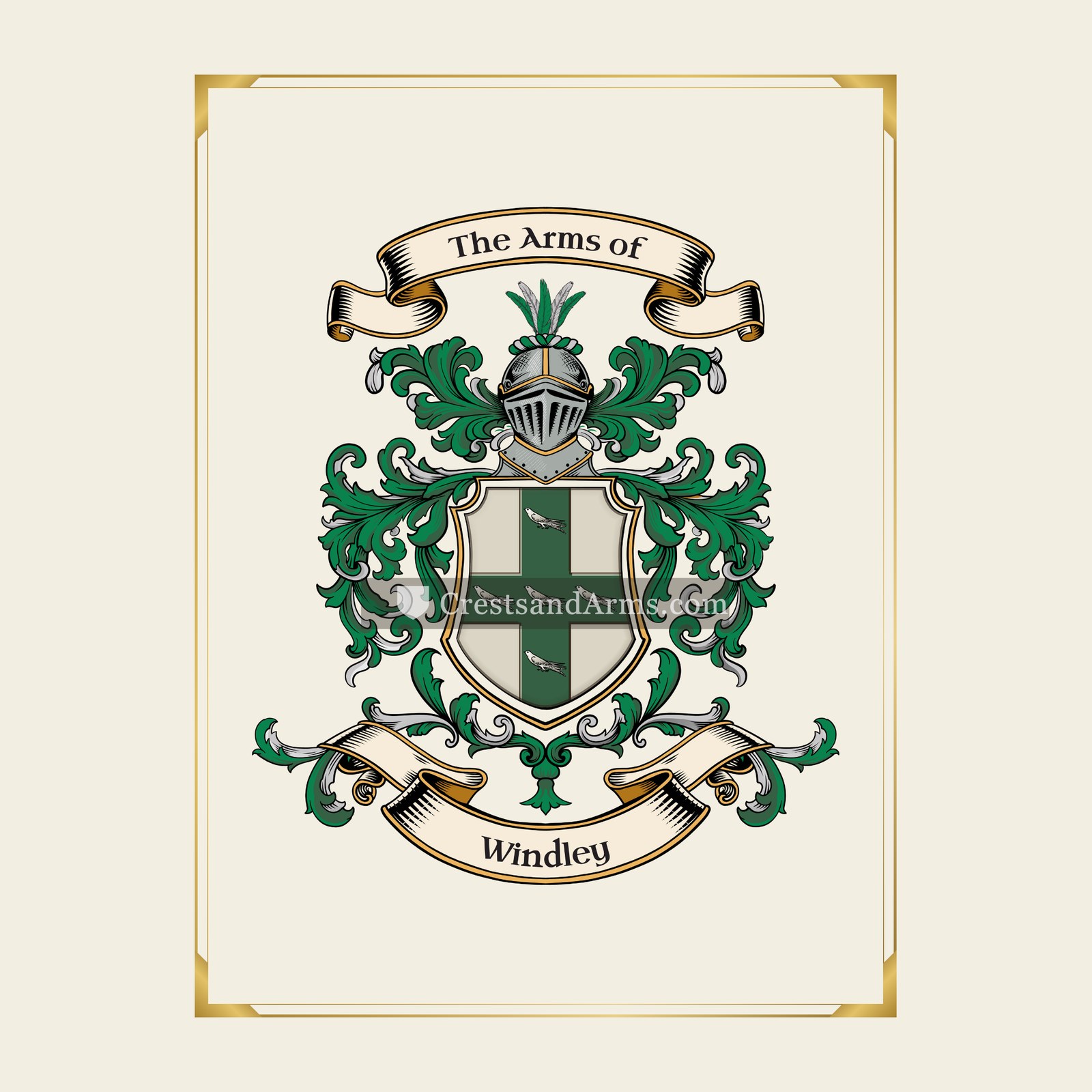 With gold border