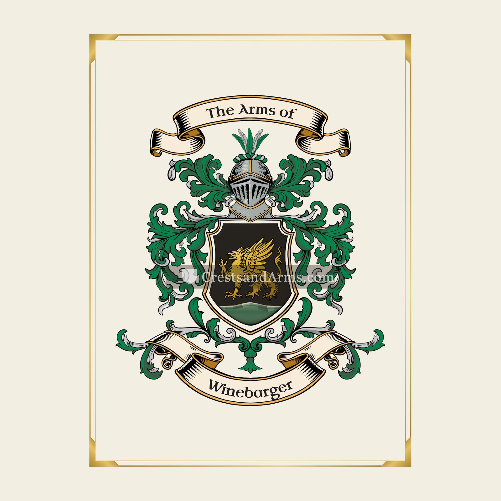 With gold border