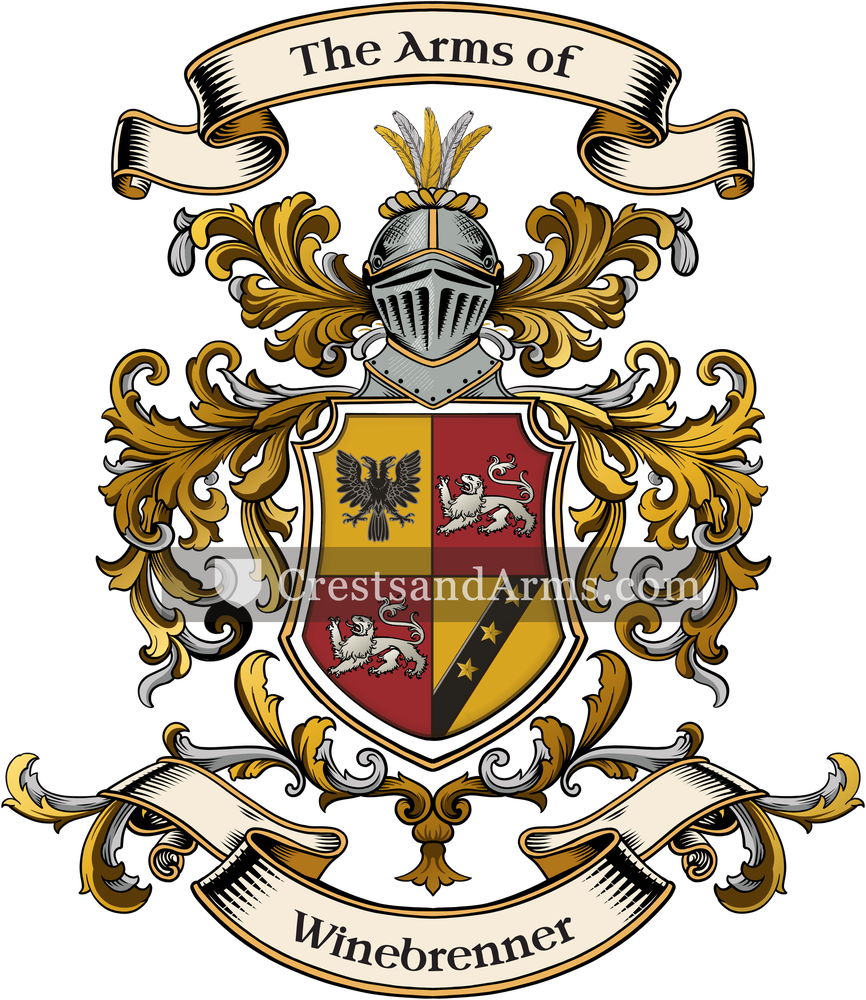 The Winebrenner coat of arms, drawn from the recorded blazon