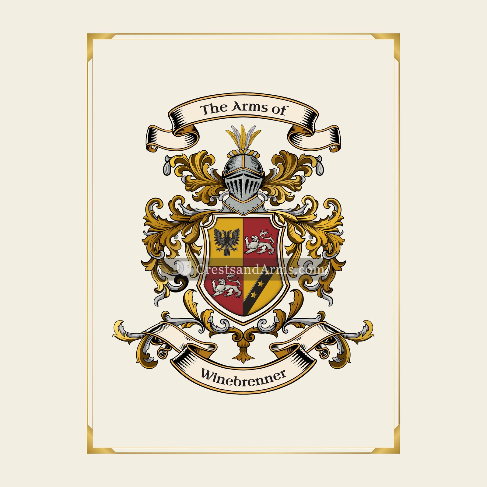 With gold border