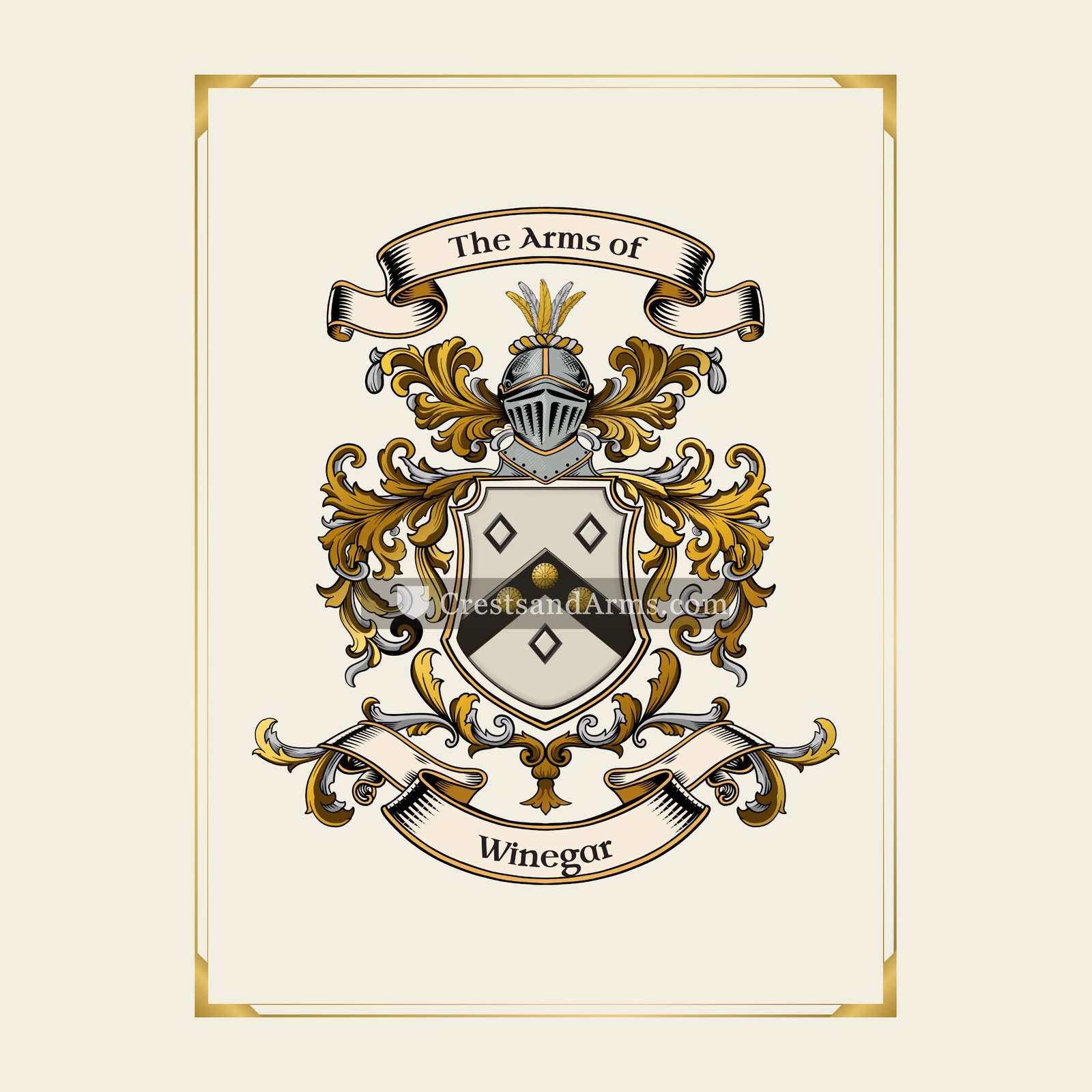 With gold border