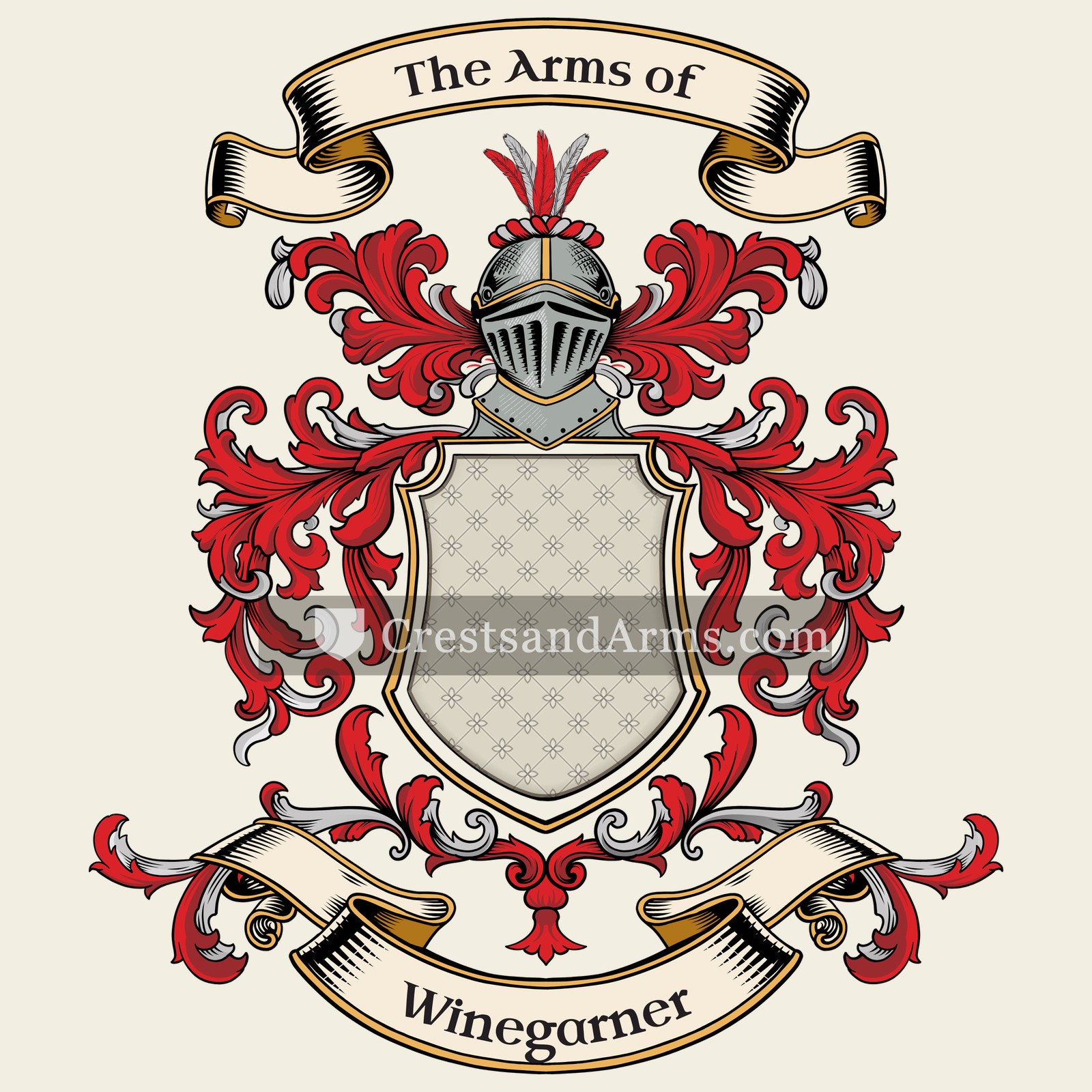 The Winegarner coat of arms, drawn from the recorded blazon