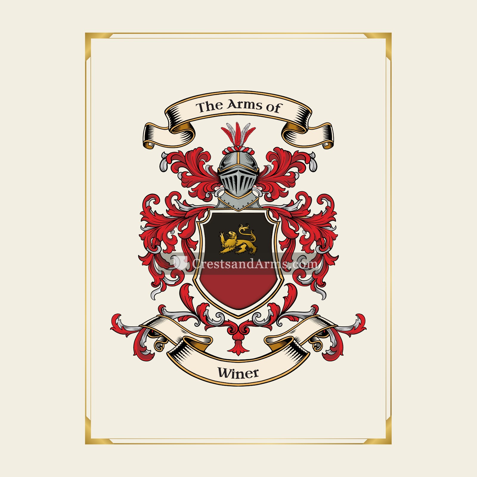 With gold border
