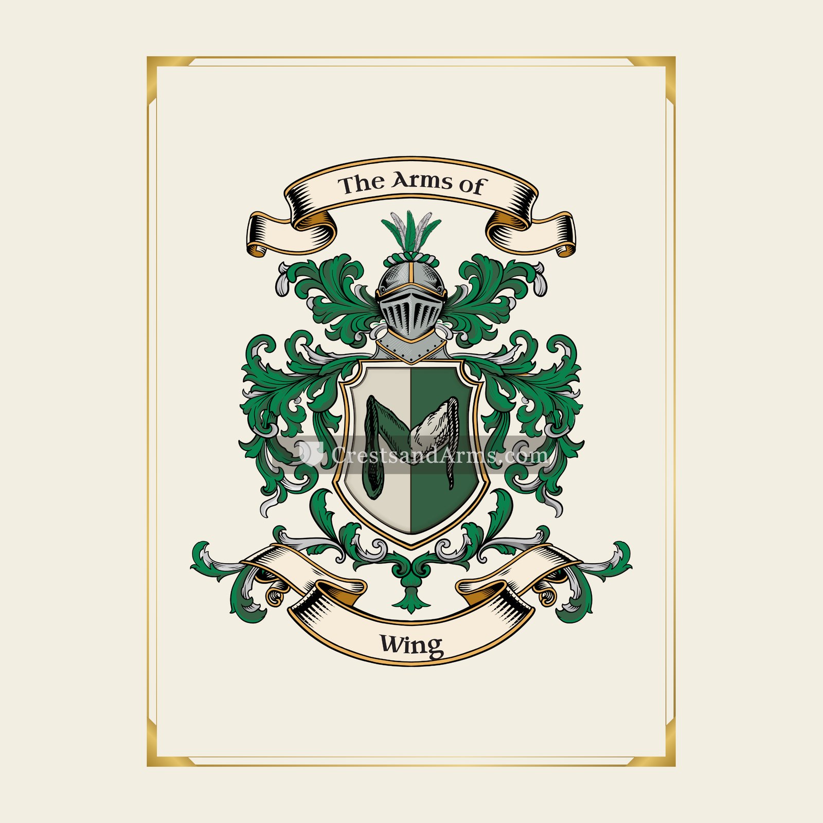 With gold border