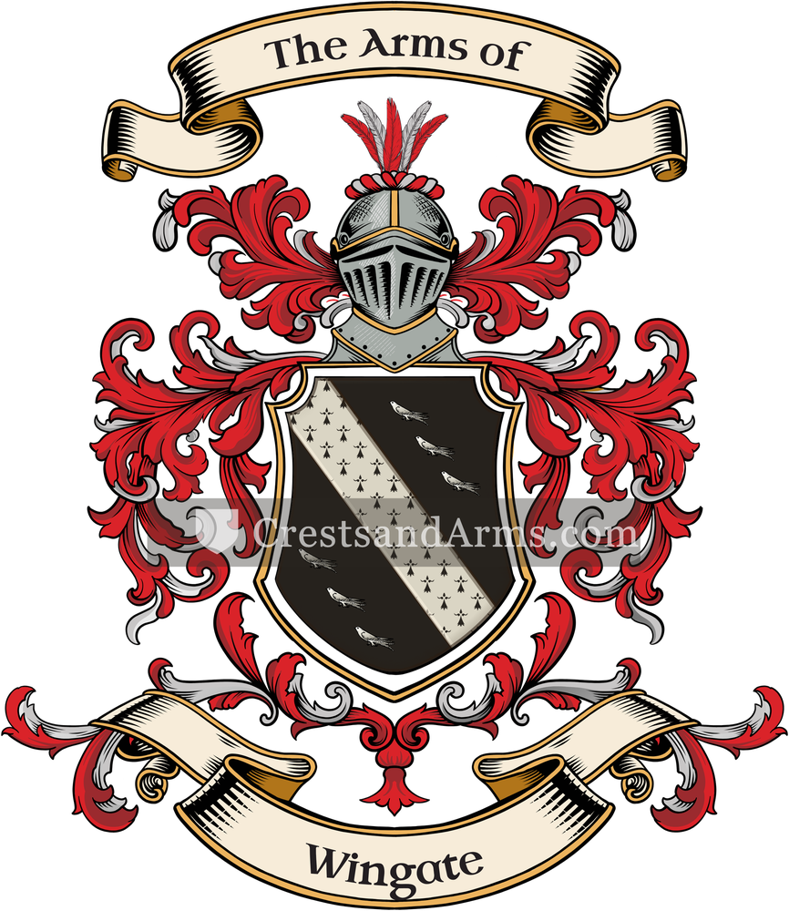 The Wingate coat of arms, drawn from the recorded blazon