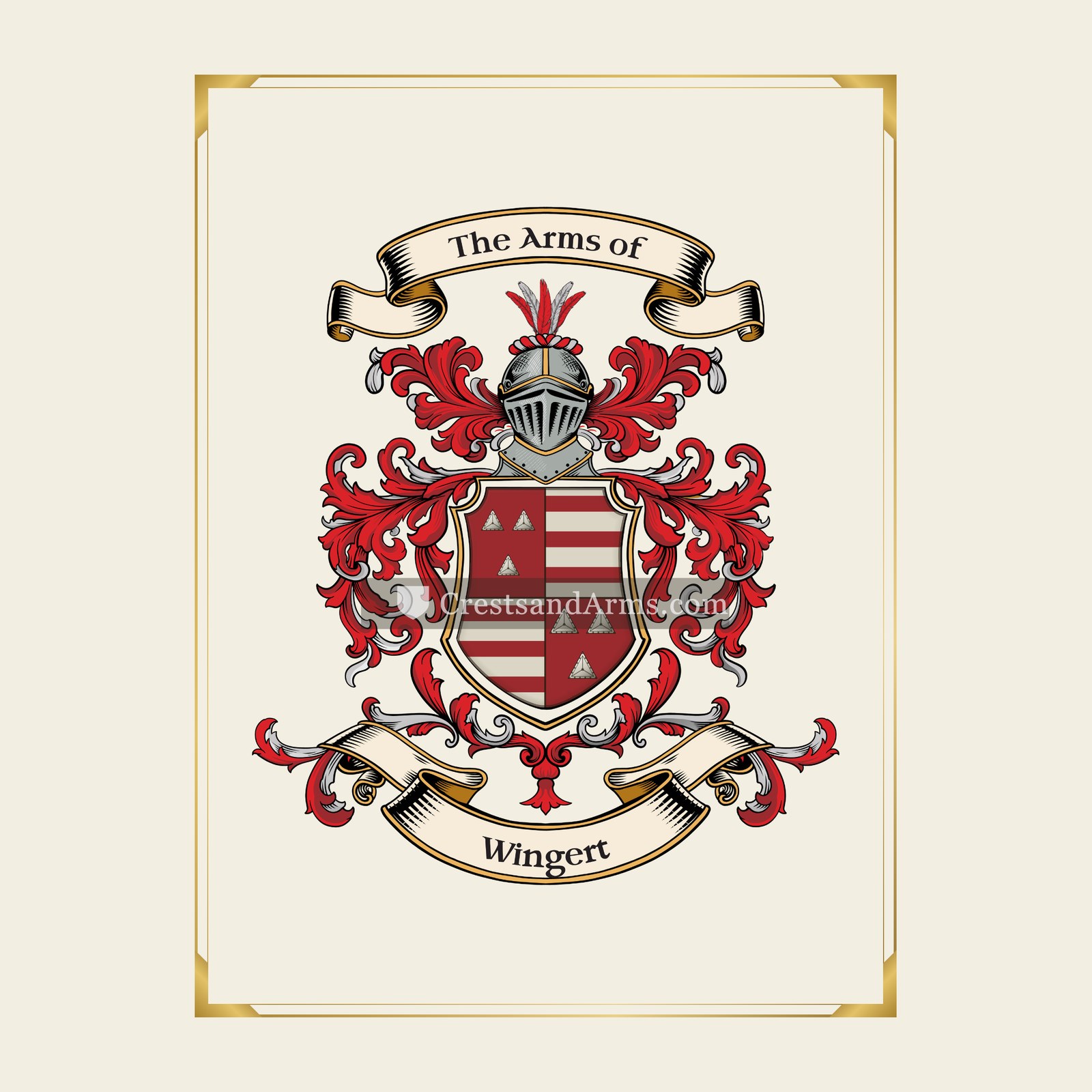 With gold border