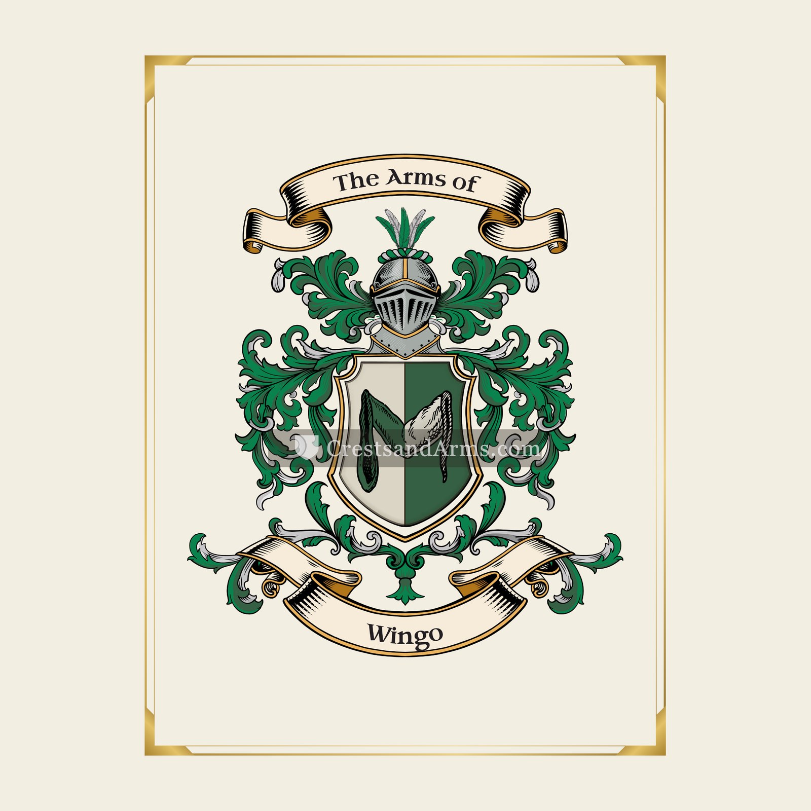 With gold border