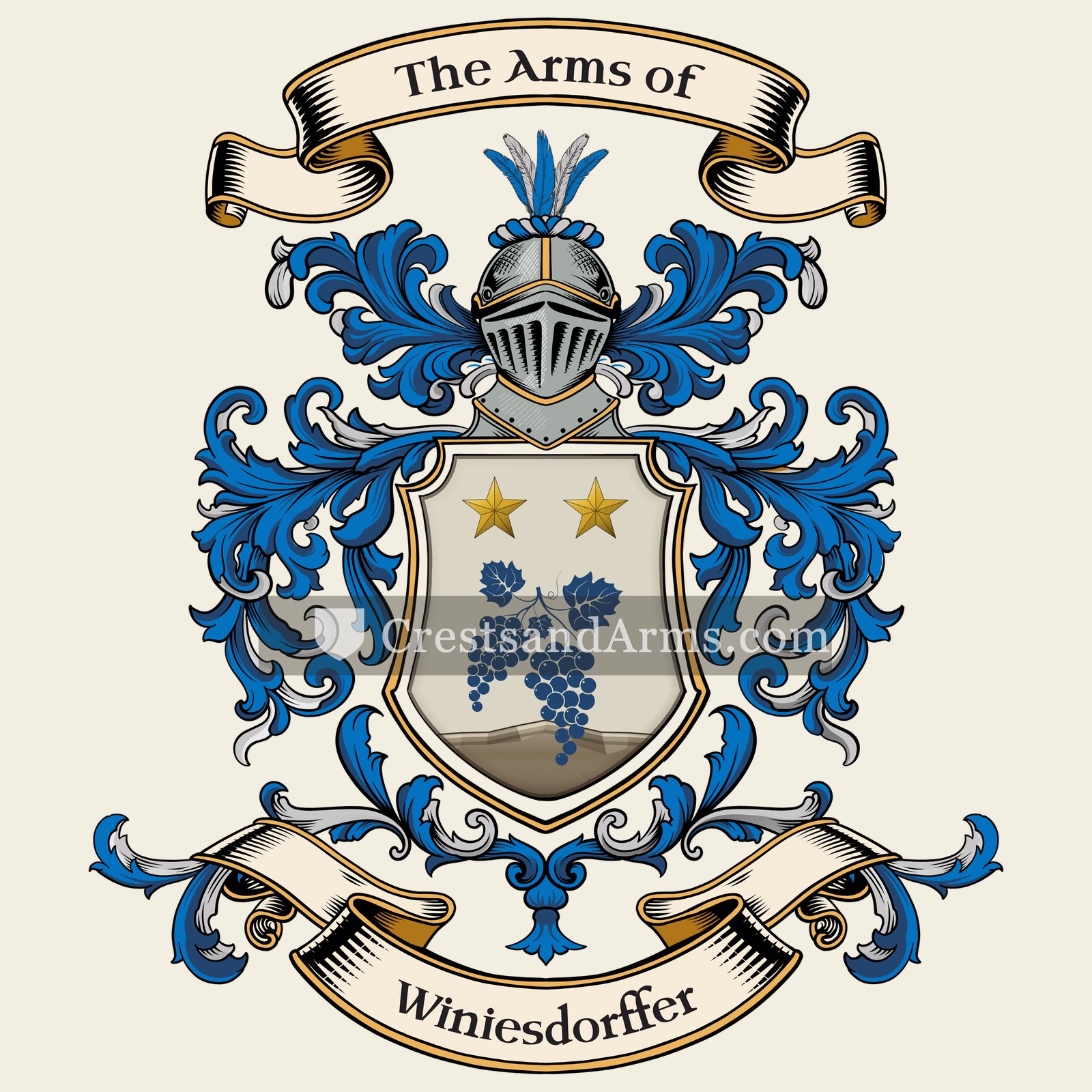 The Winiesdorffer coat of arms, drawn from the recorded blazon
