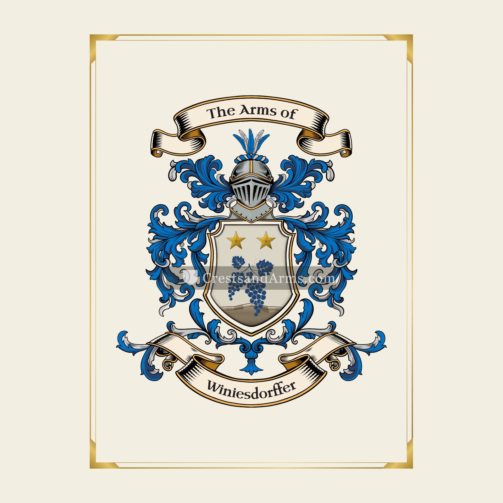 With gold border