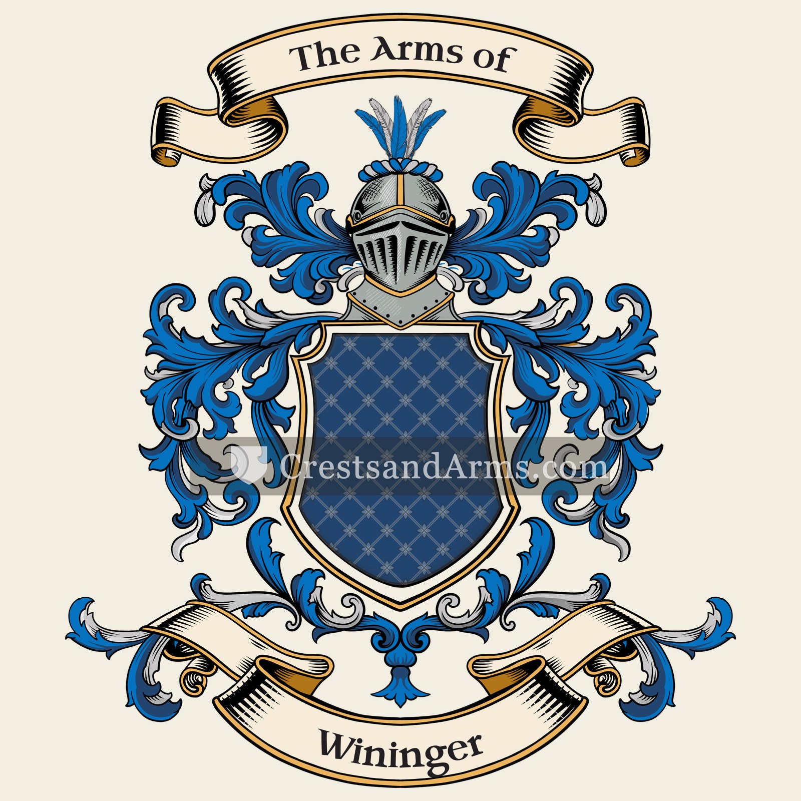 The Wininger coat of arms, drawn from the recorded blazon