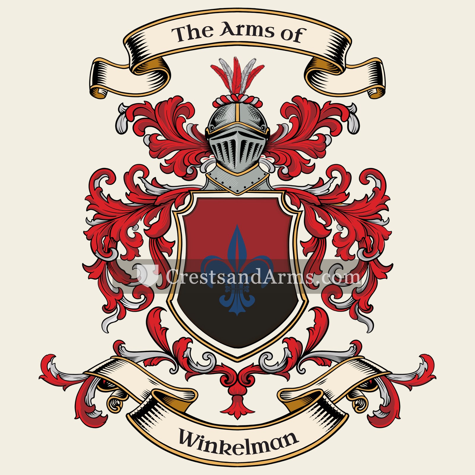 The Winkelman coat of arms, drawn from the recorded blazon
