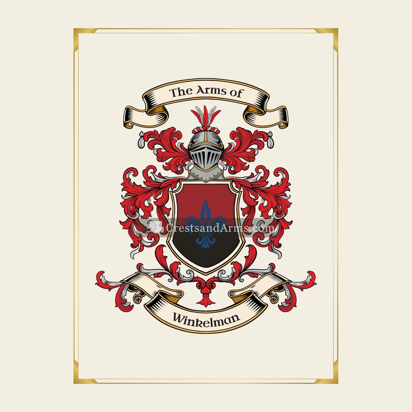 With gold border