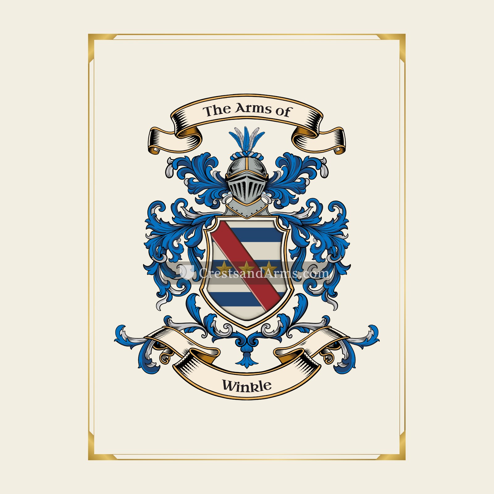 With gold border