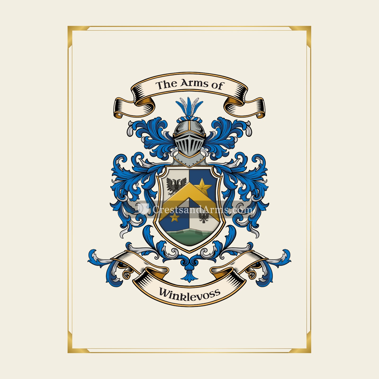 With gold border