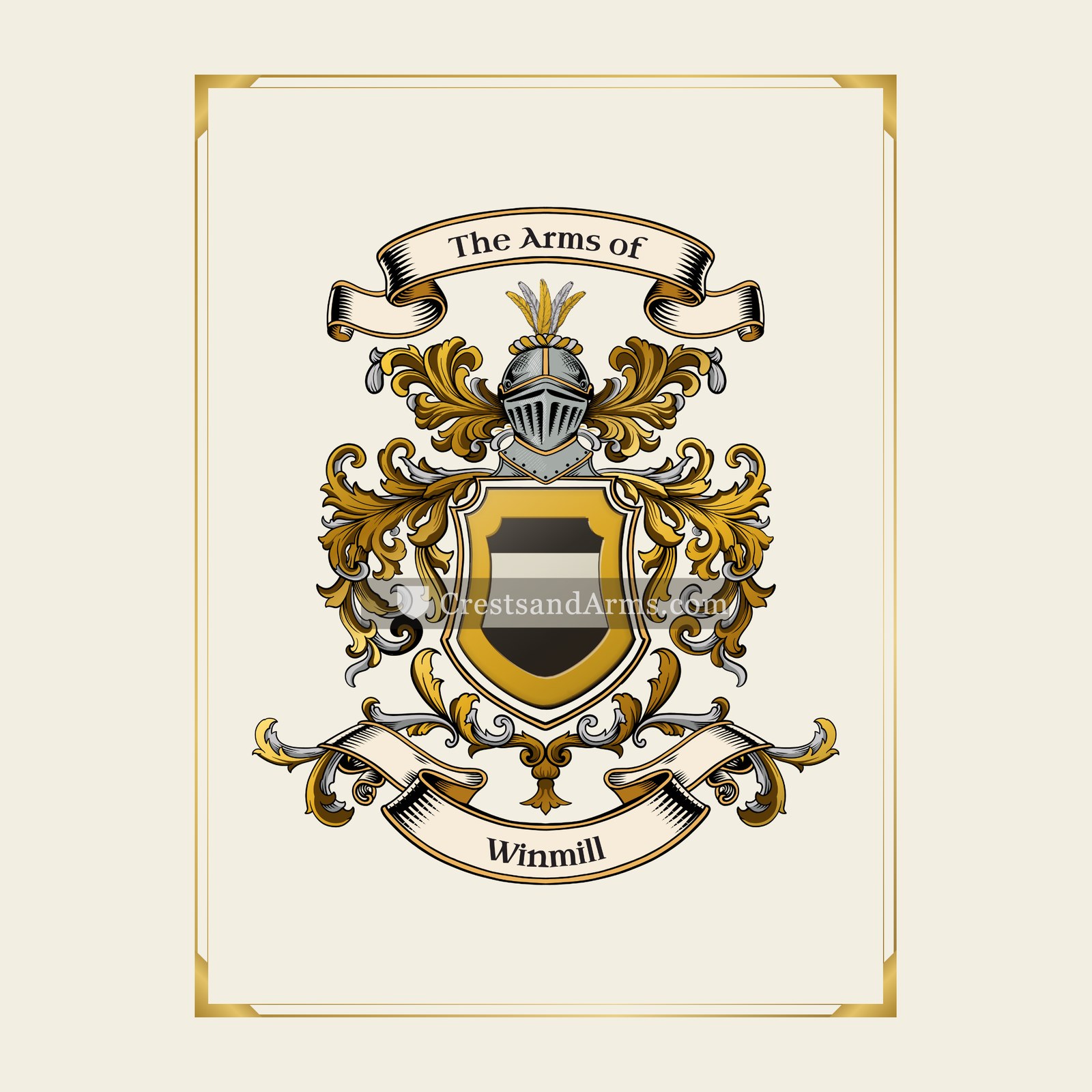 With gold border