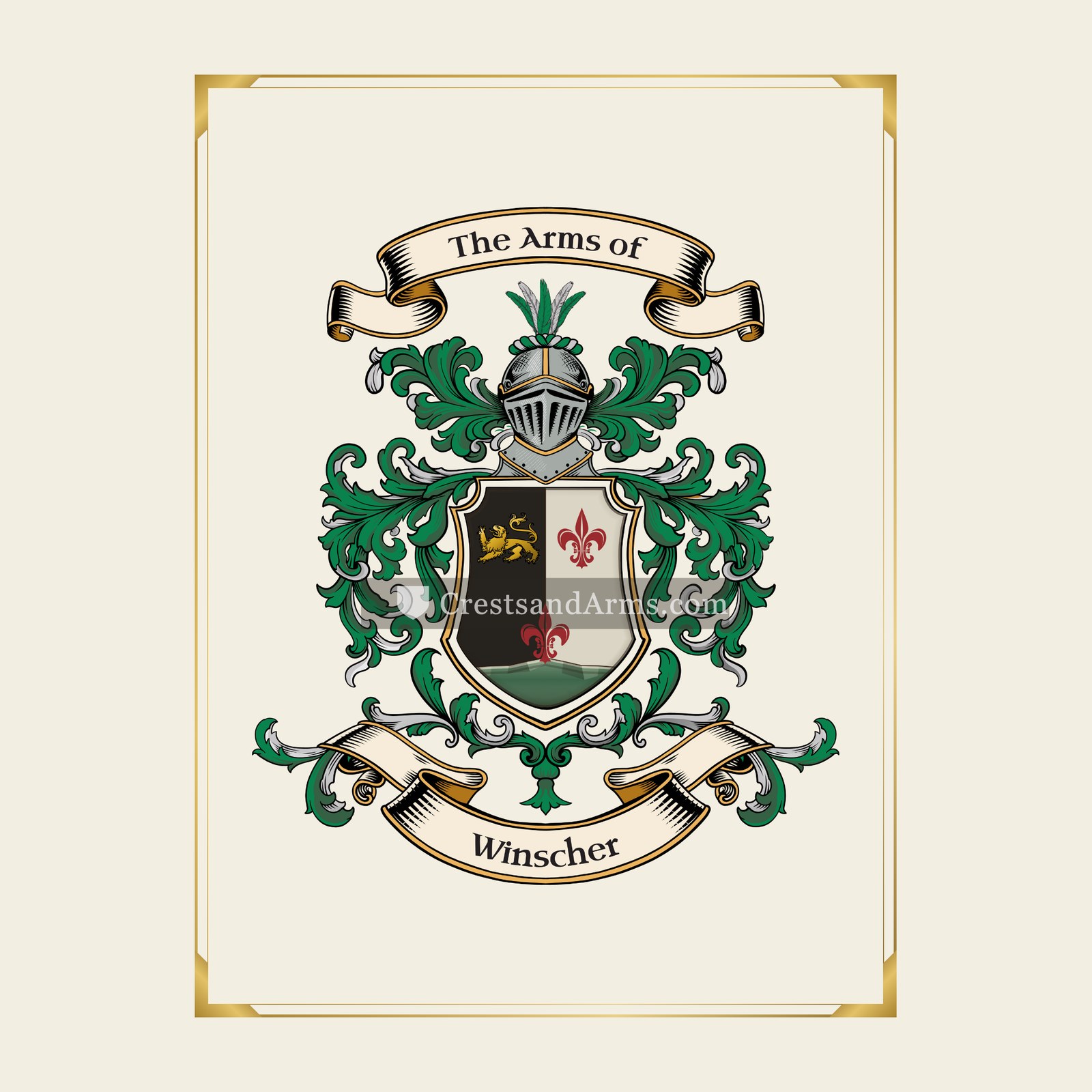 With gold border