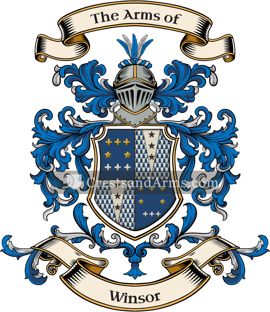 The Winsor coat of arms, drawn from the recorded blazon