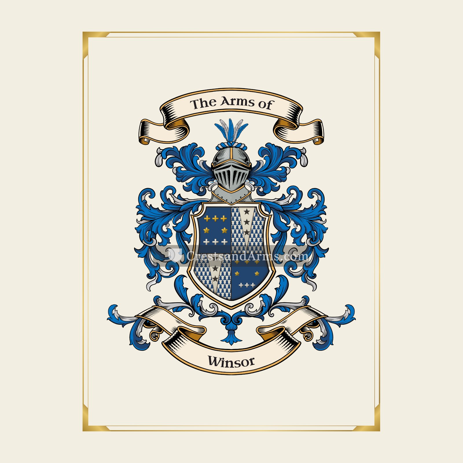 With gold border