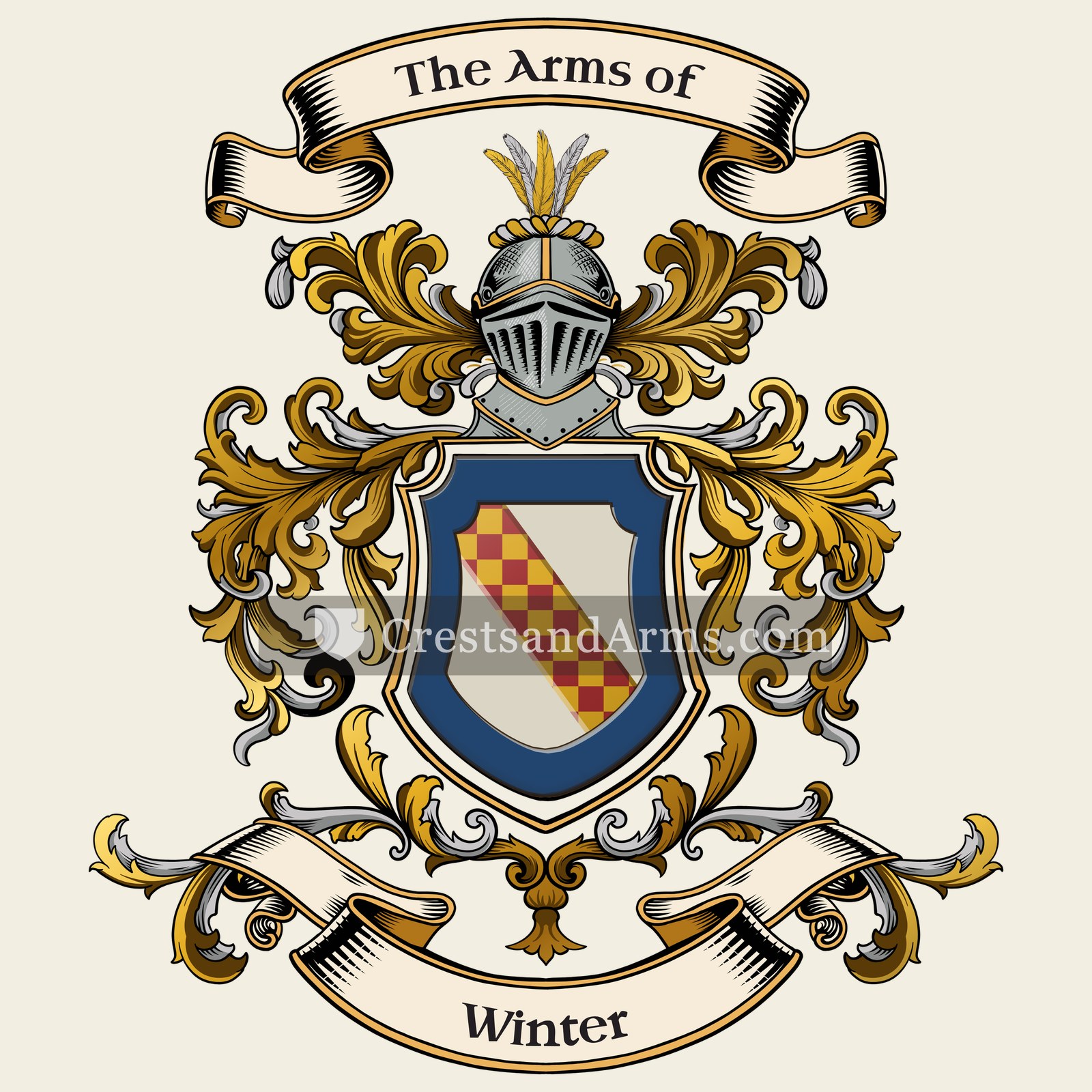 The Winter coat of arms, drawn from the recorded blazon
