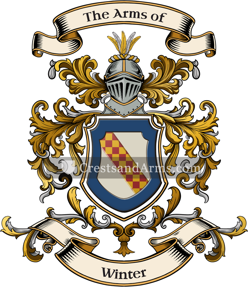 The Winter coat of arms, drawn from the recorded blazon