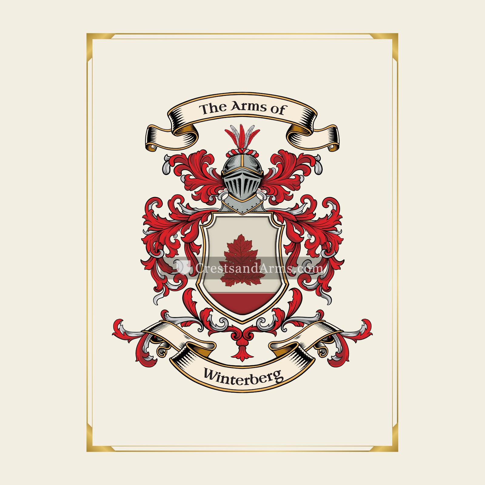 With gold border