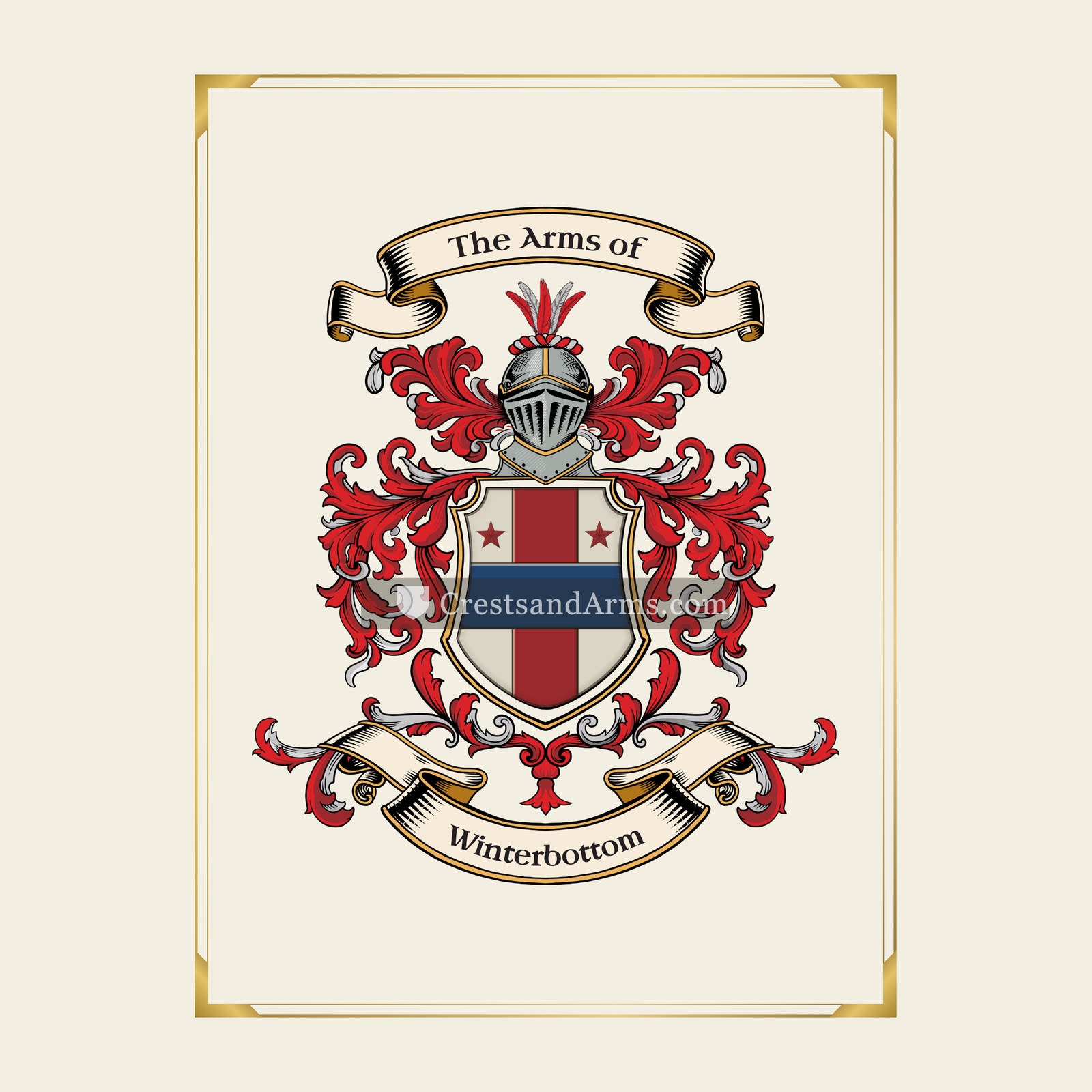 With gold border