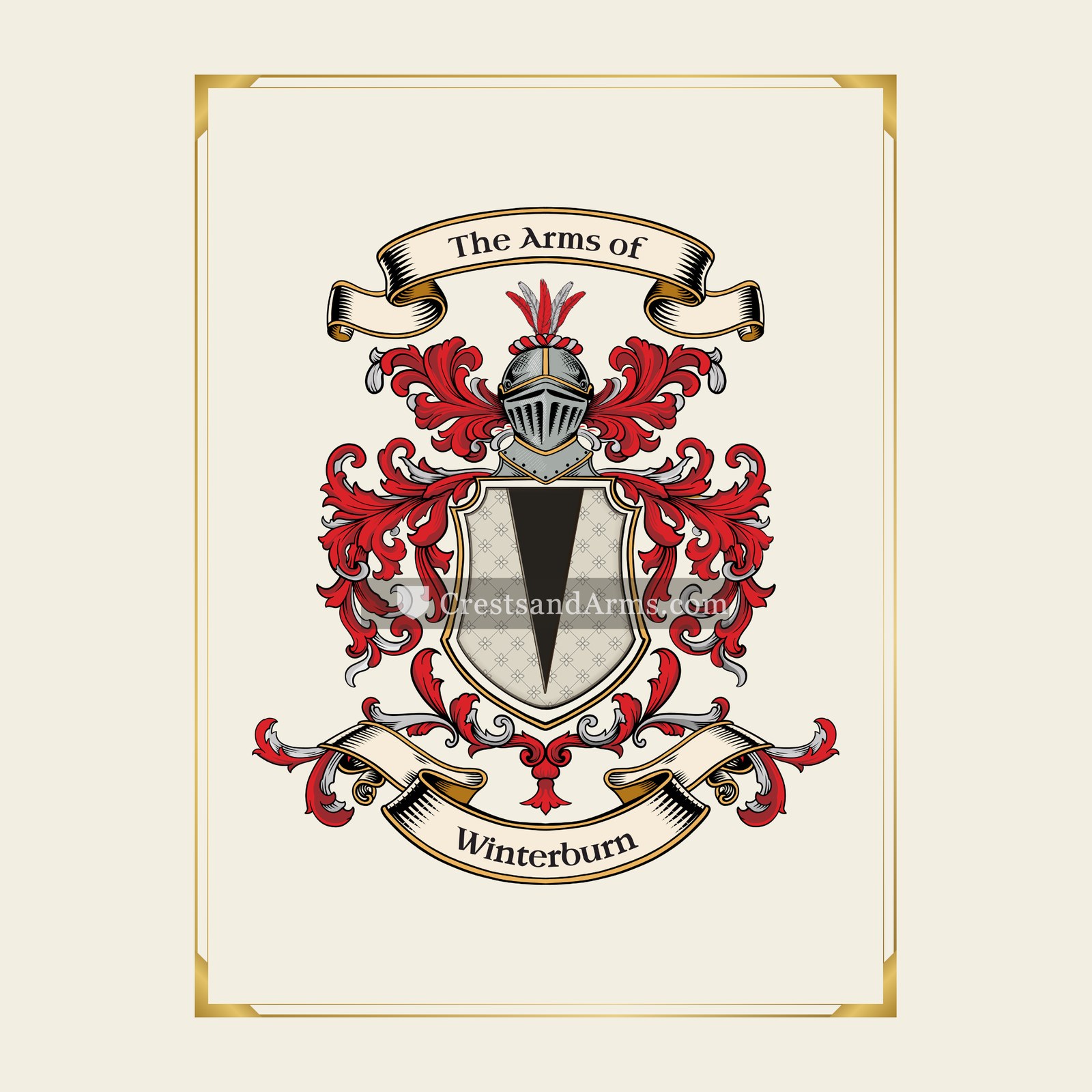 With gold border