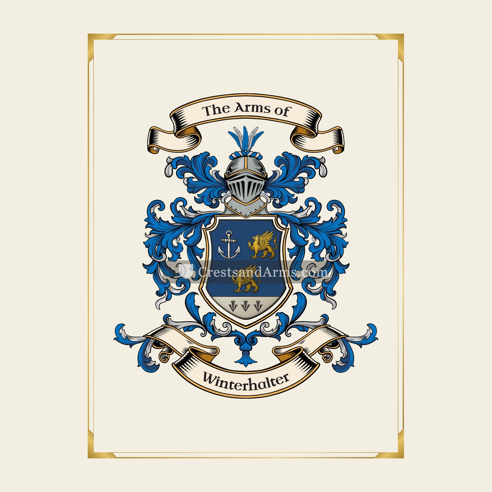 With gold border