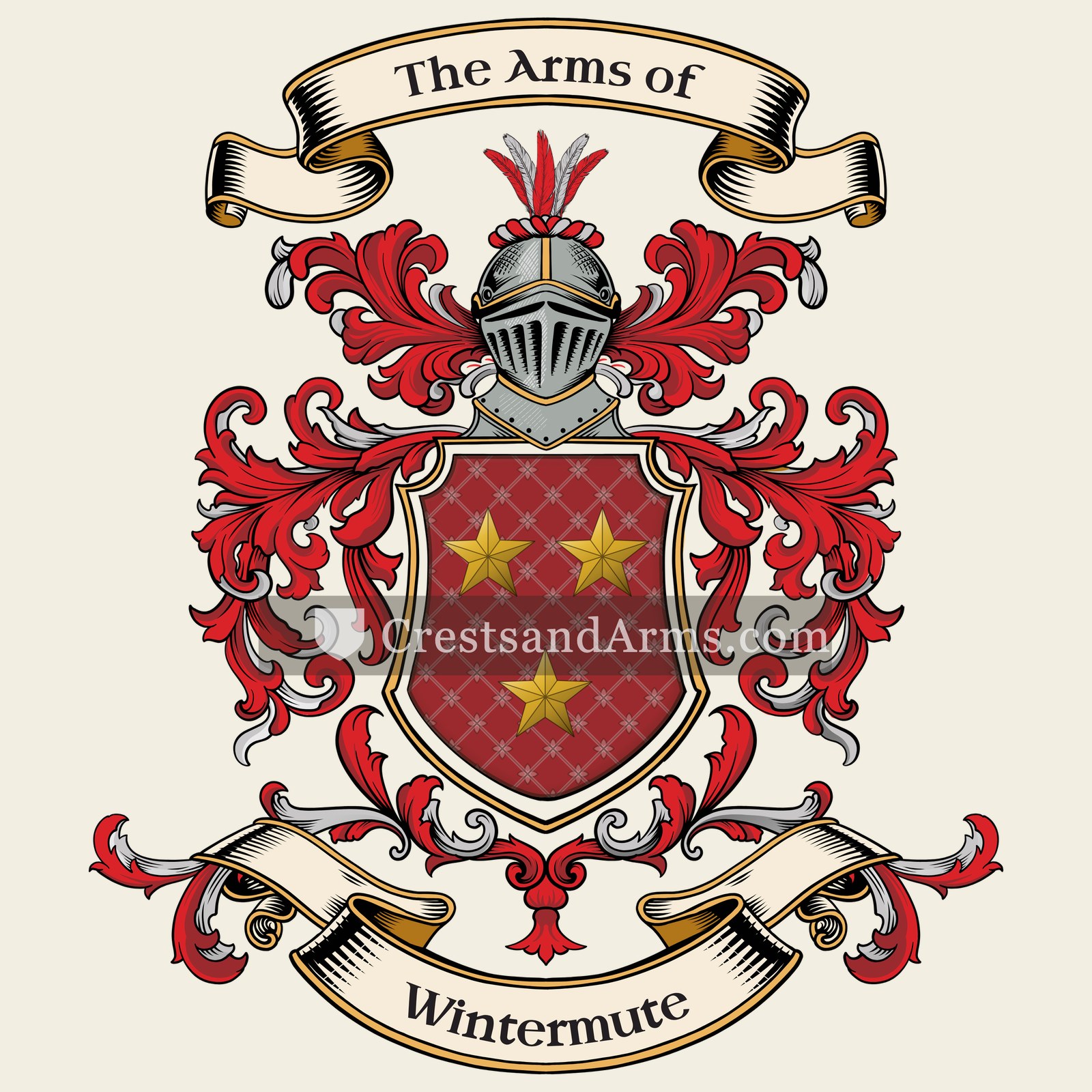 The Wintermute coat of arms, drawn from the recorded blazon