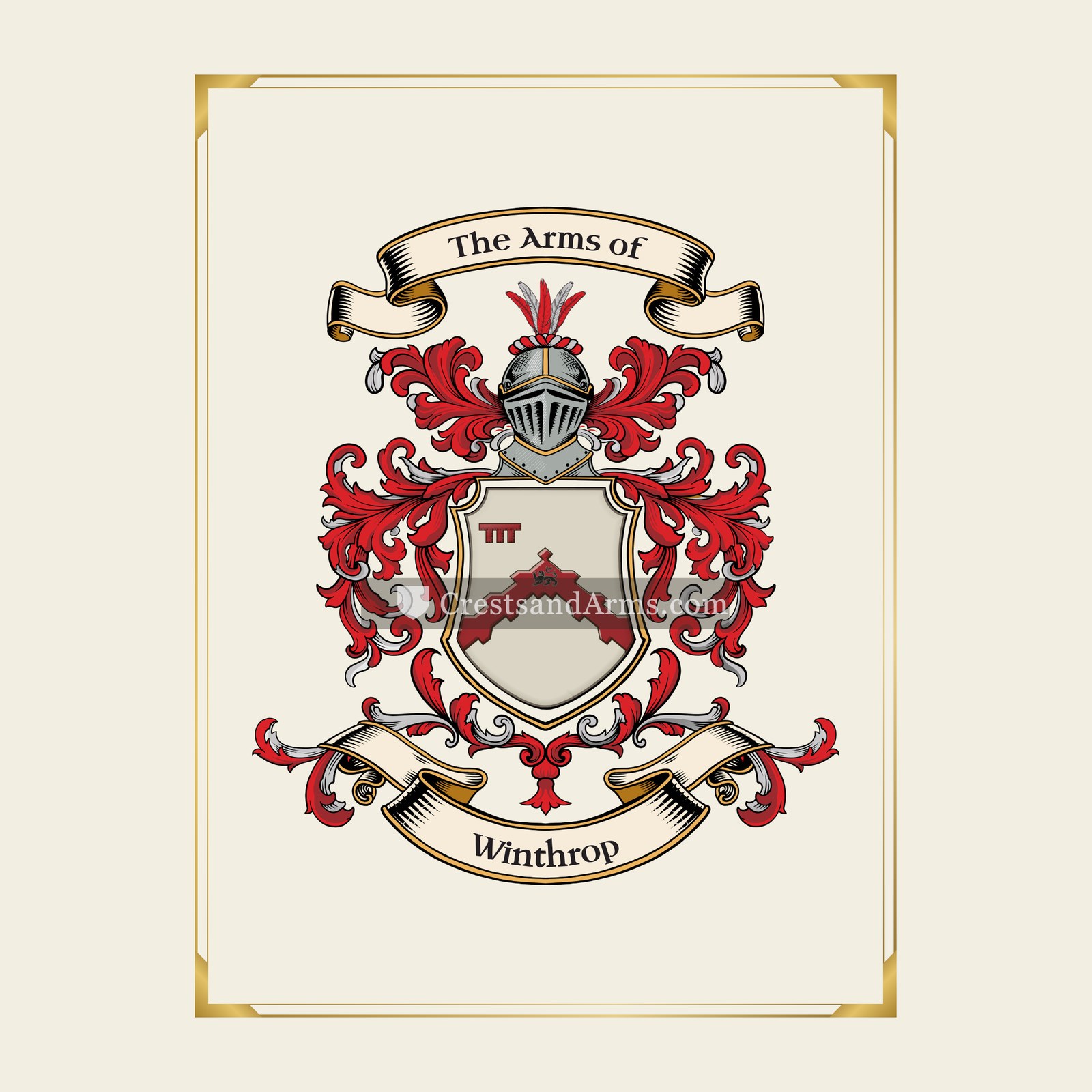 With gold border