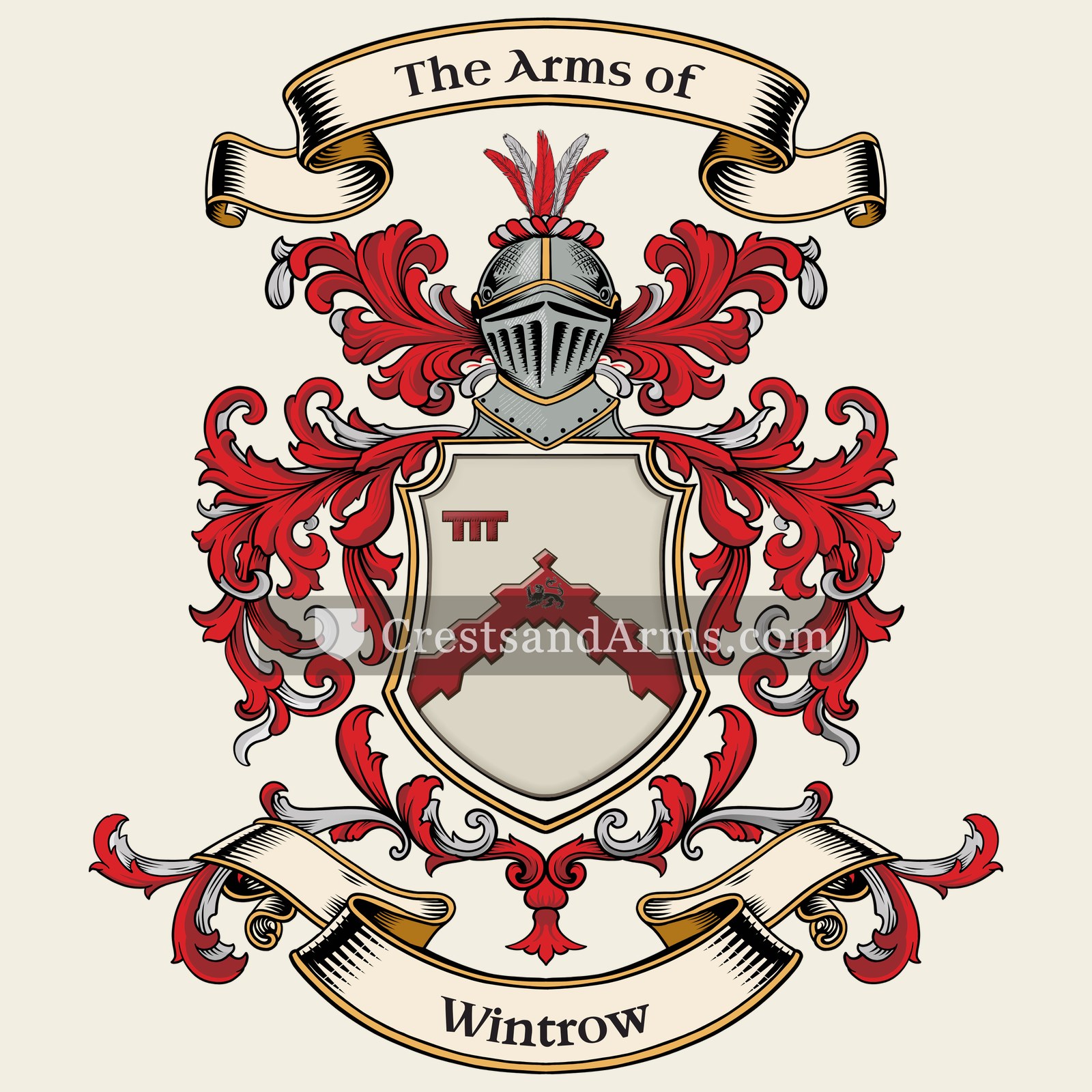 The Wintrow coat of arms, drawn from the recorded blazon