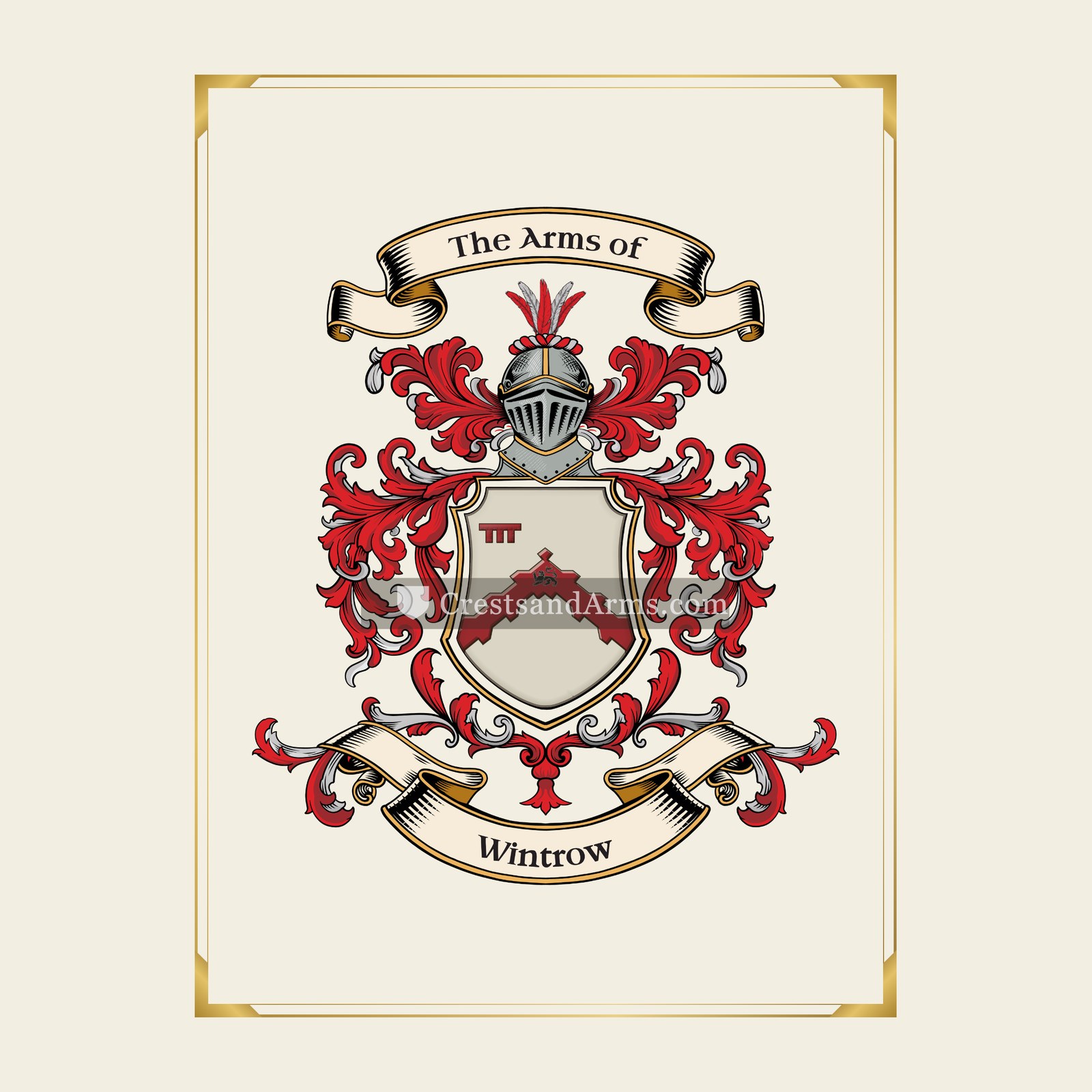 With gold border