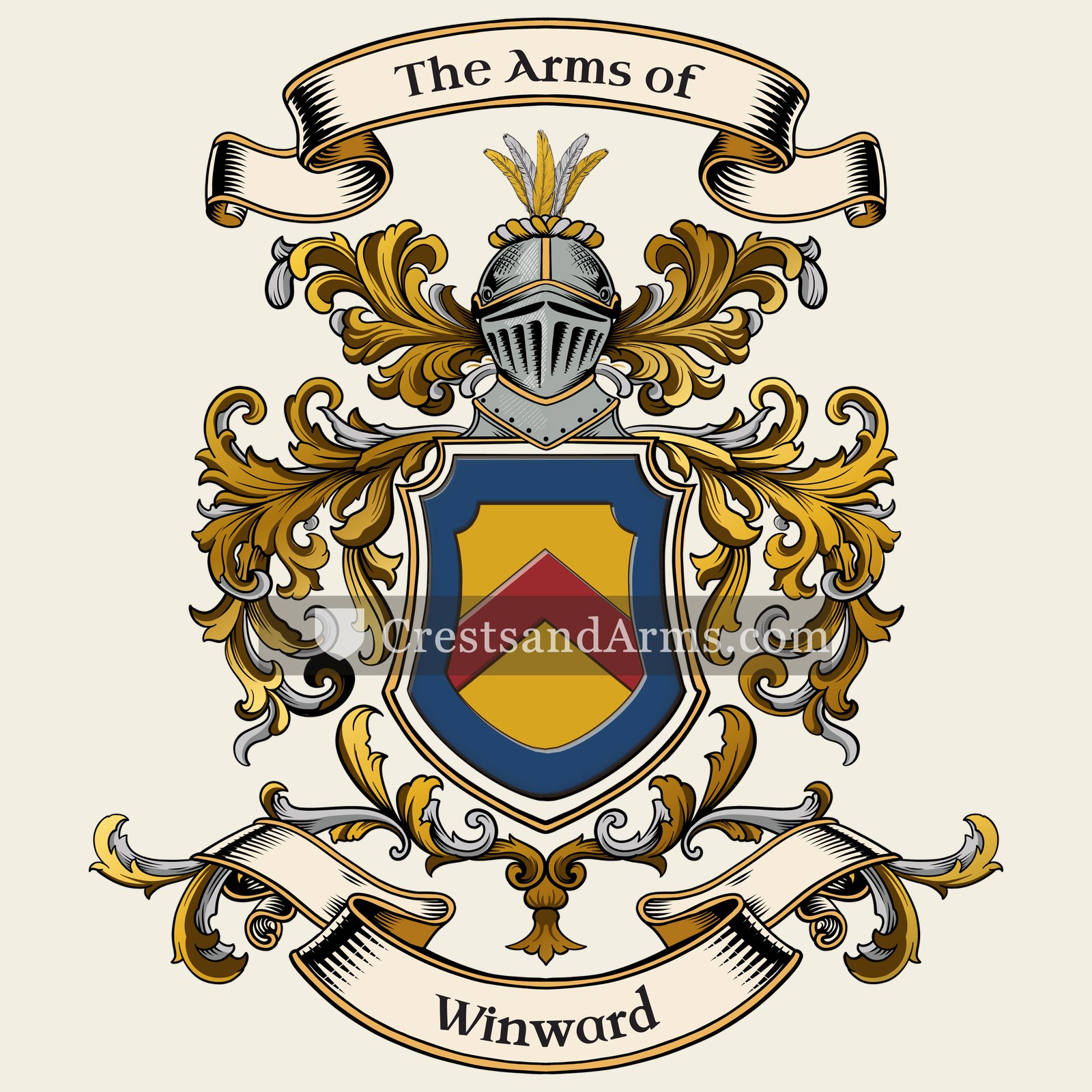 The Winward coat of arms, drawn from the recorded blazon