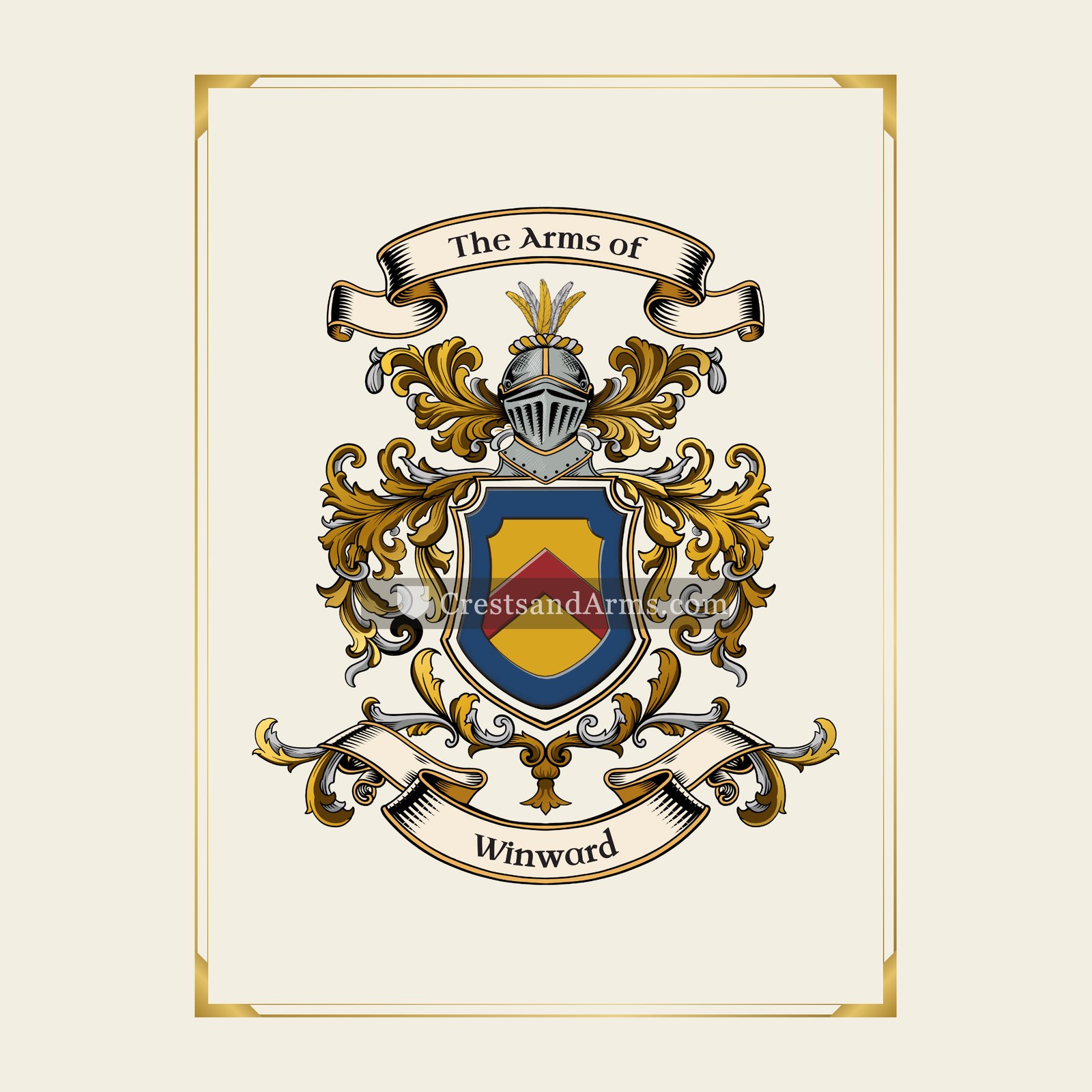 With gold border