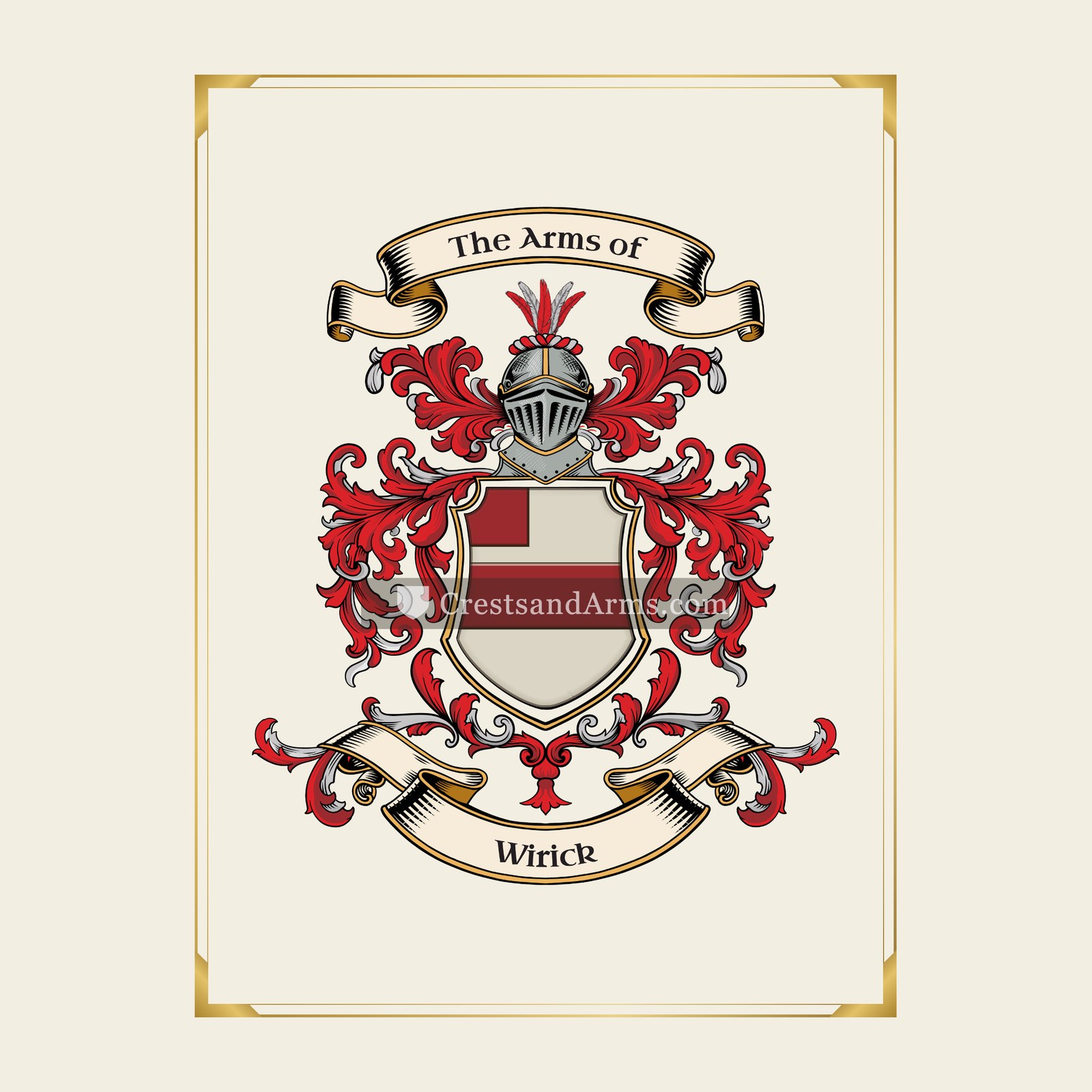 With gold border