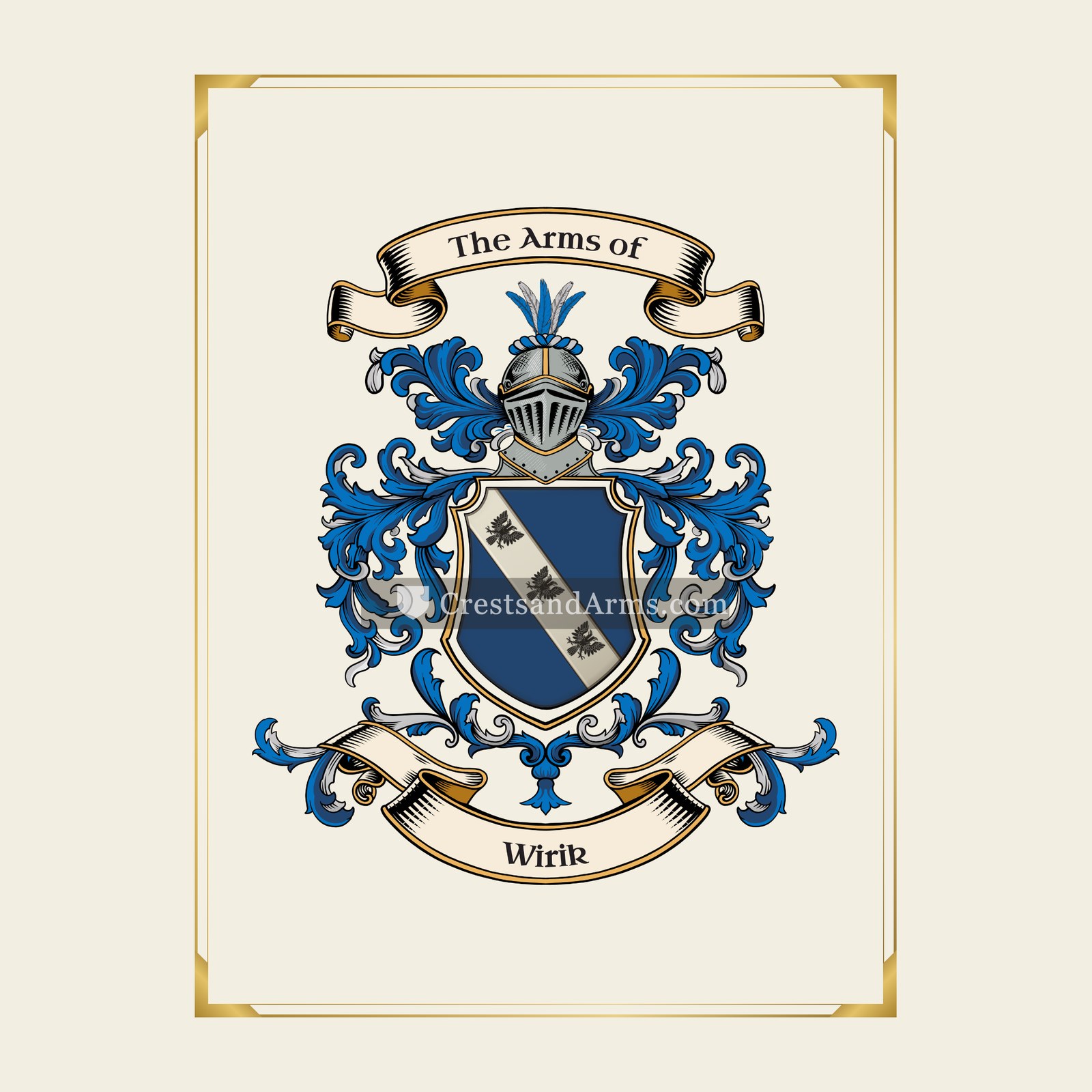 With gold border