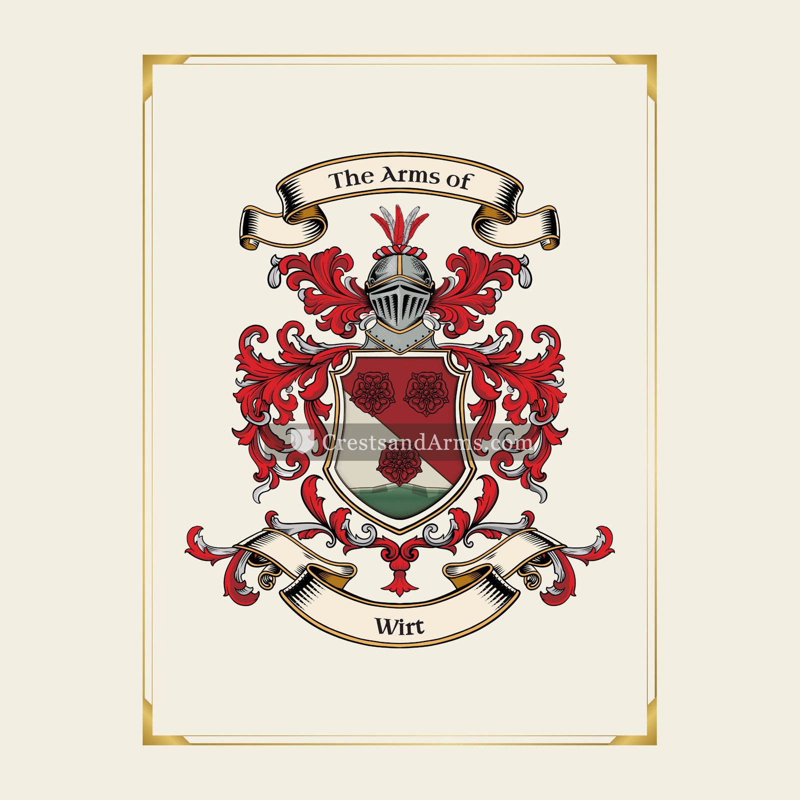 With gold border