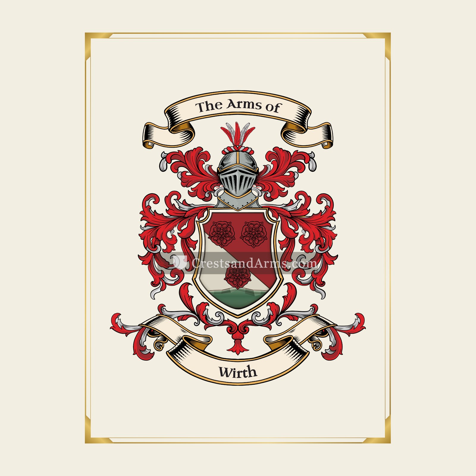 With gold border