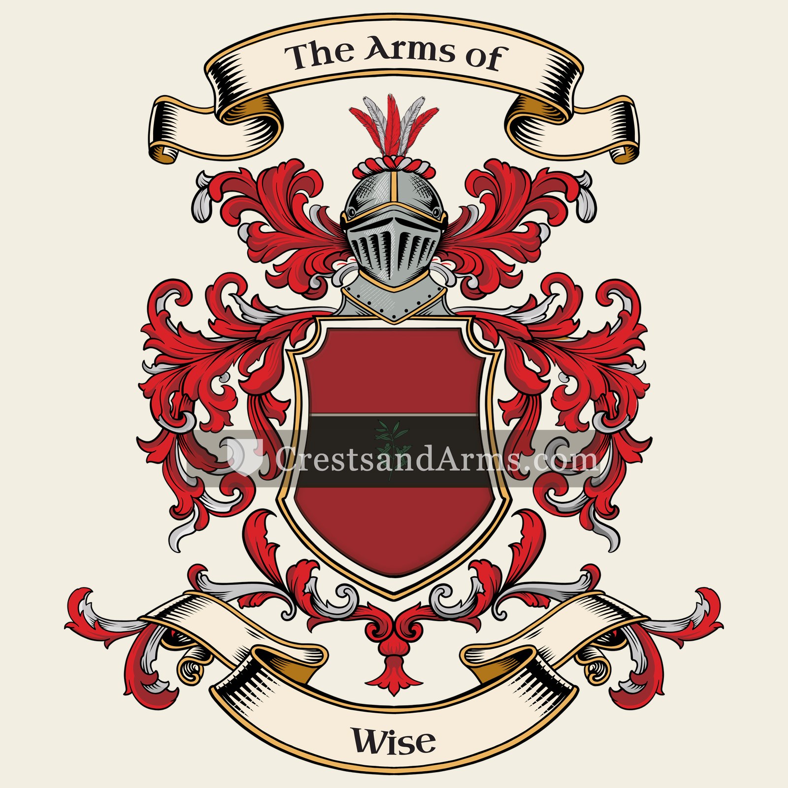 The Wise coat of arms, drawn from the recorded blazon