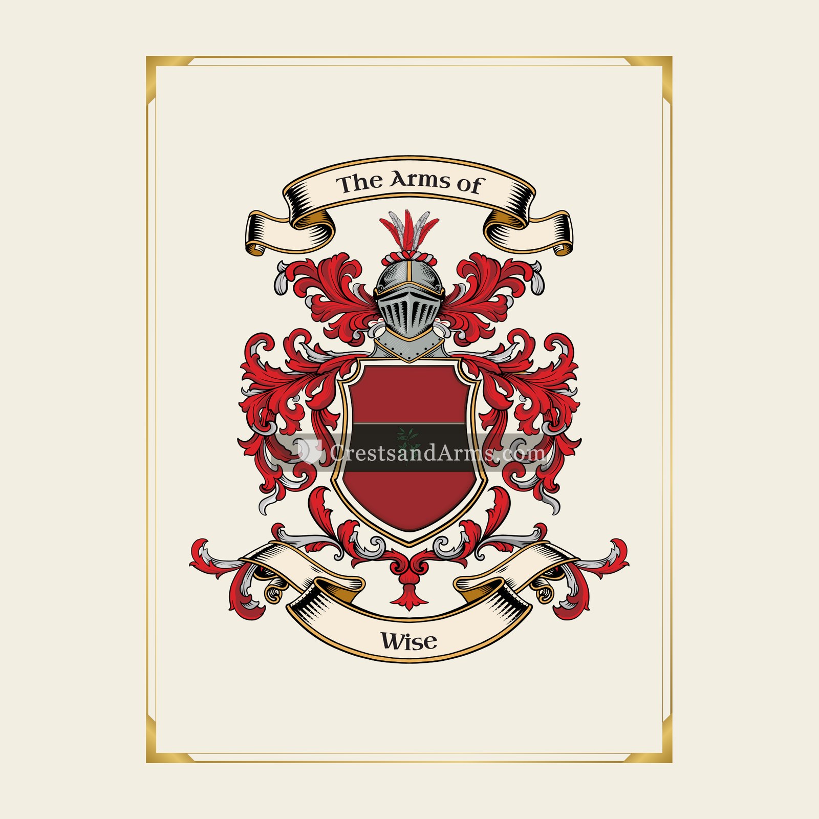 With gold border