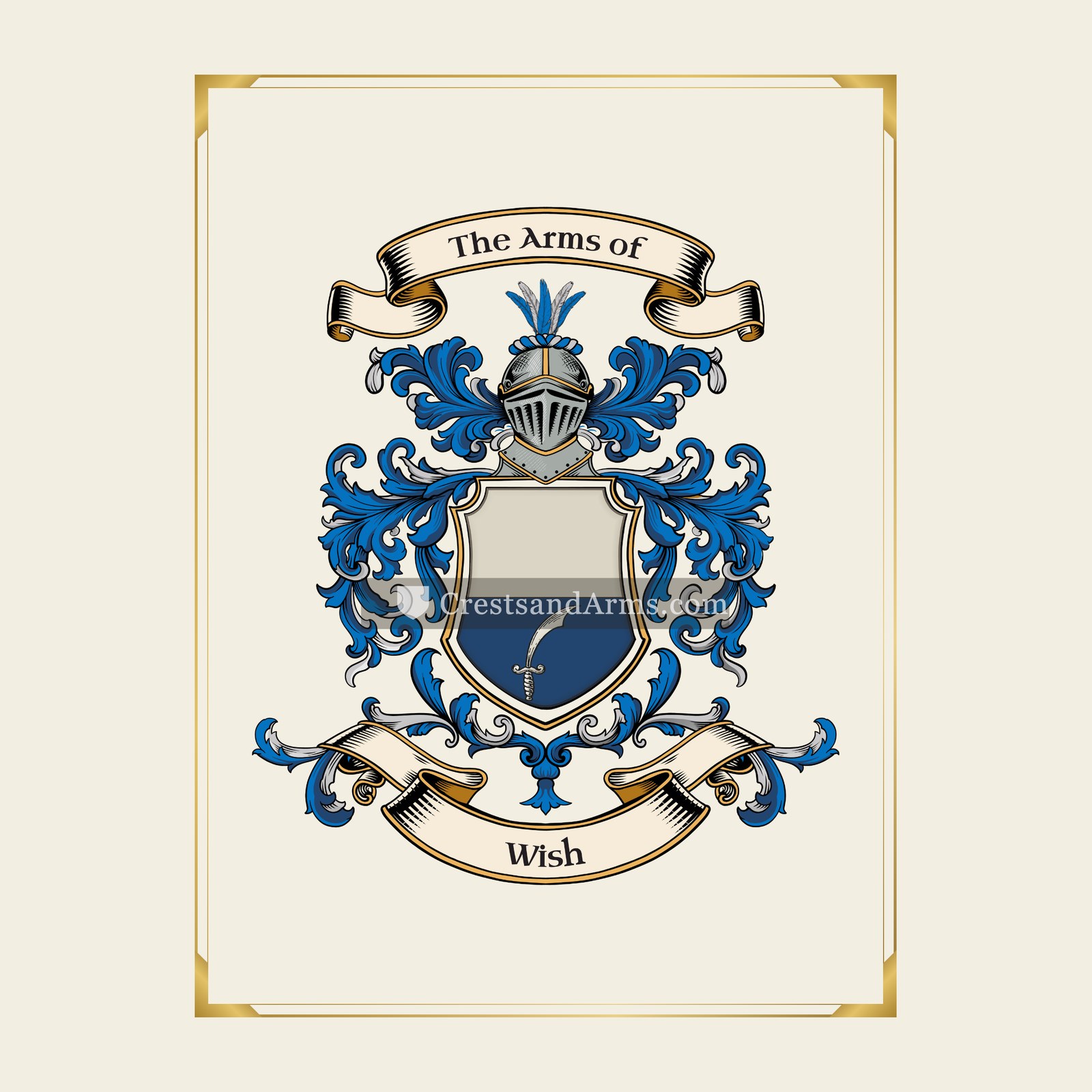 With gold border