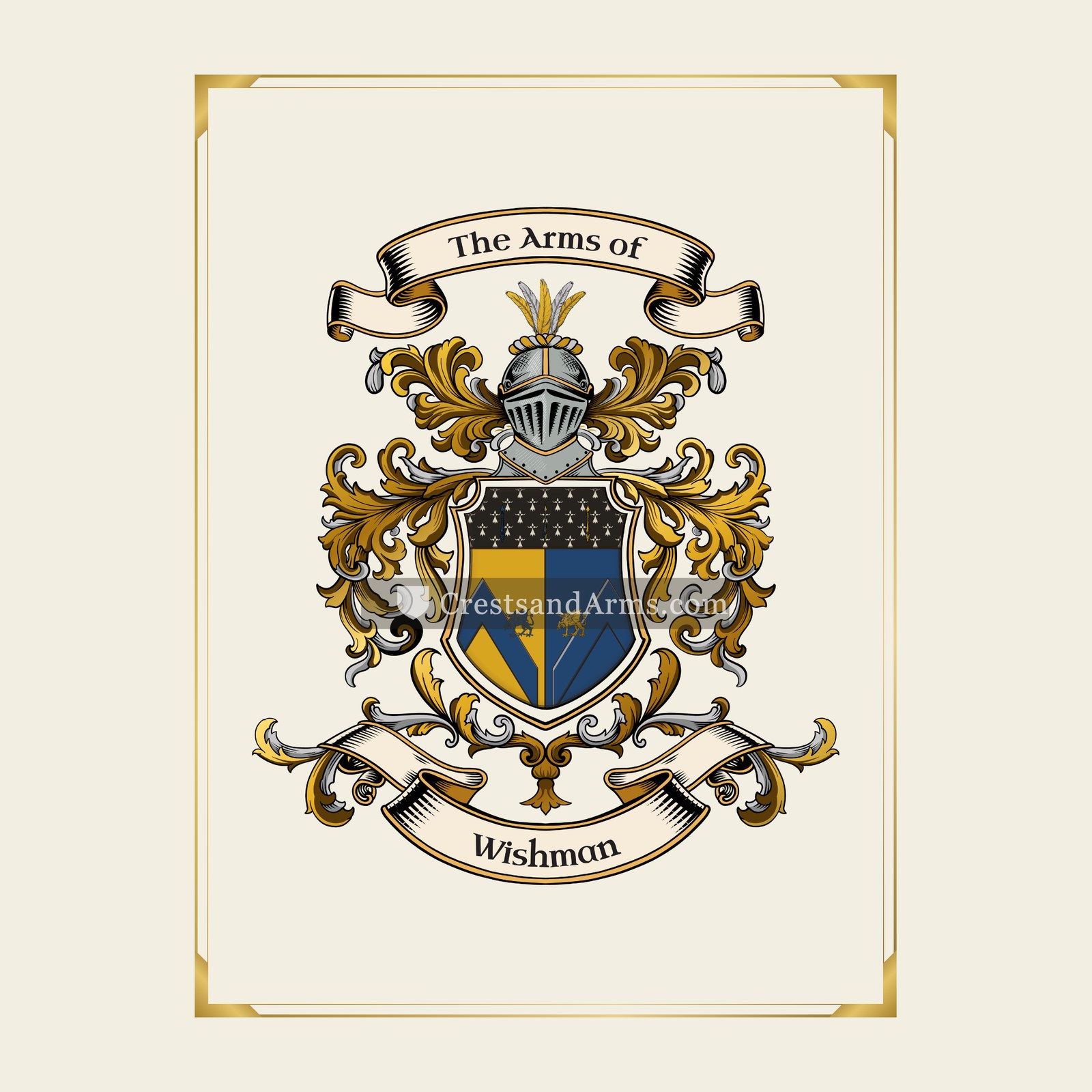 With gold border