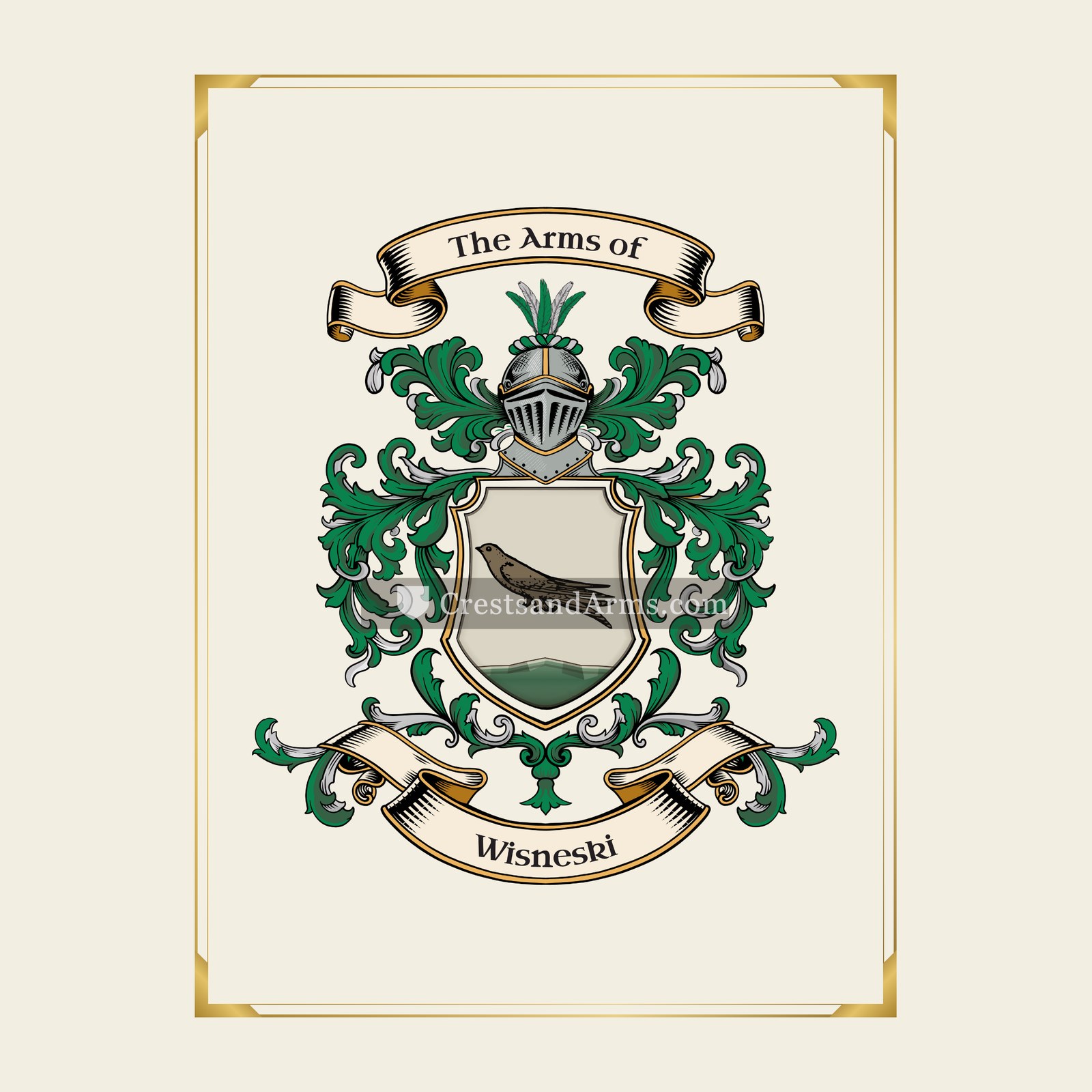 With gold border
