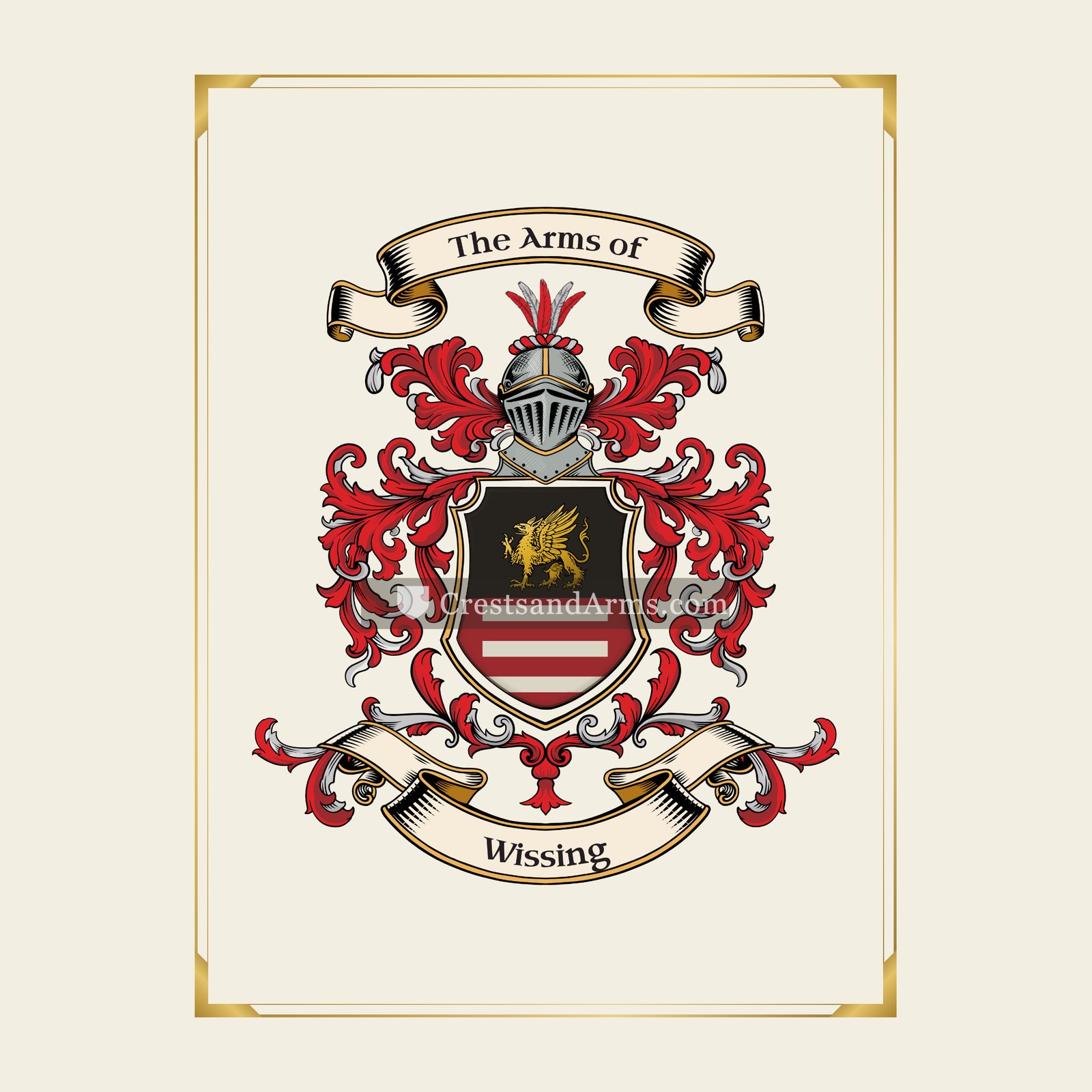 With gold border