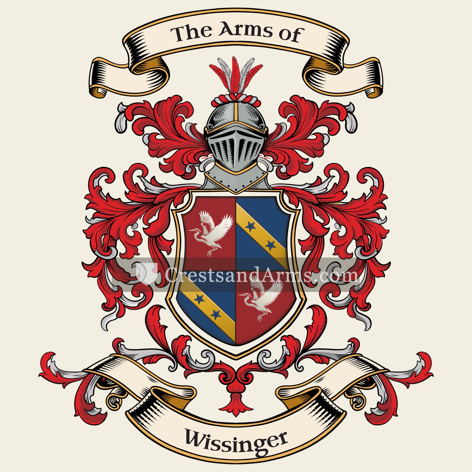 The Wissinger coat of arms, drawn from the recorded blazon