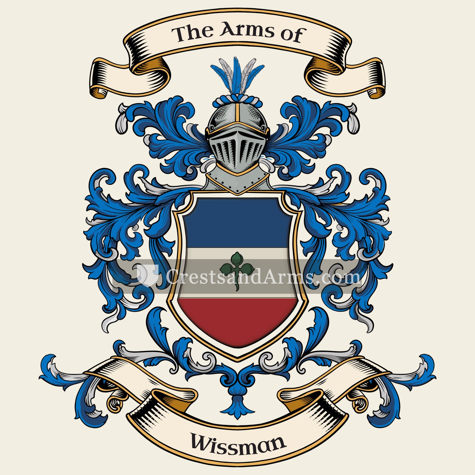 The Wissman coat of arms, drawn from the recorded blazon