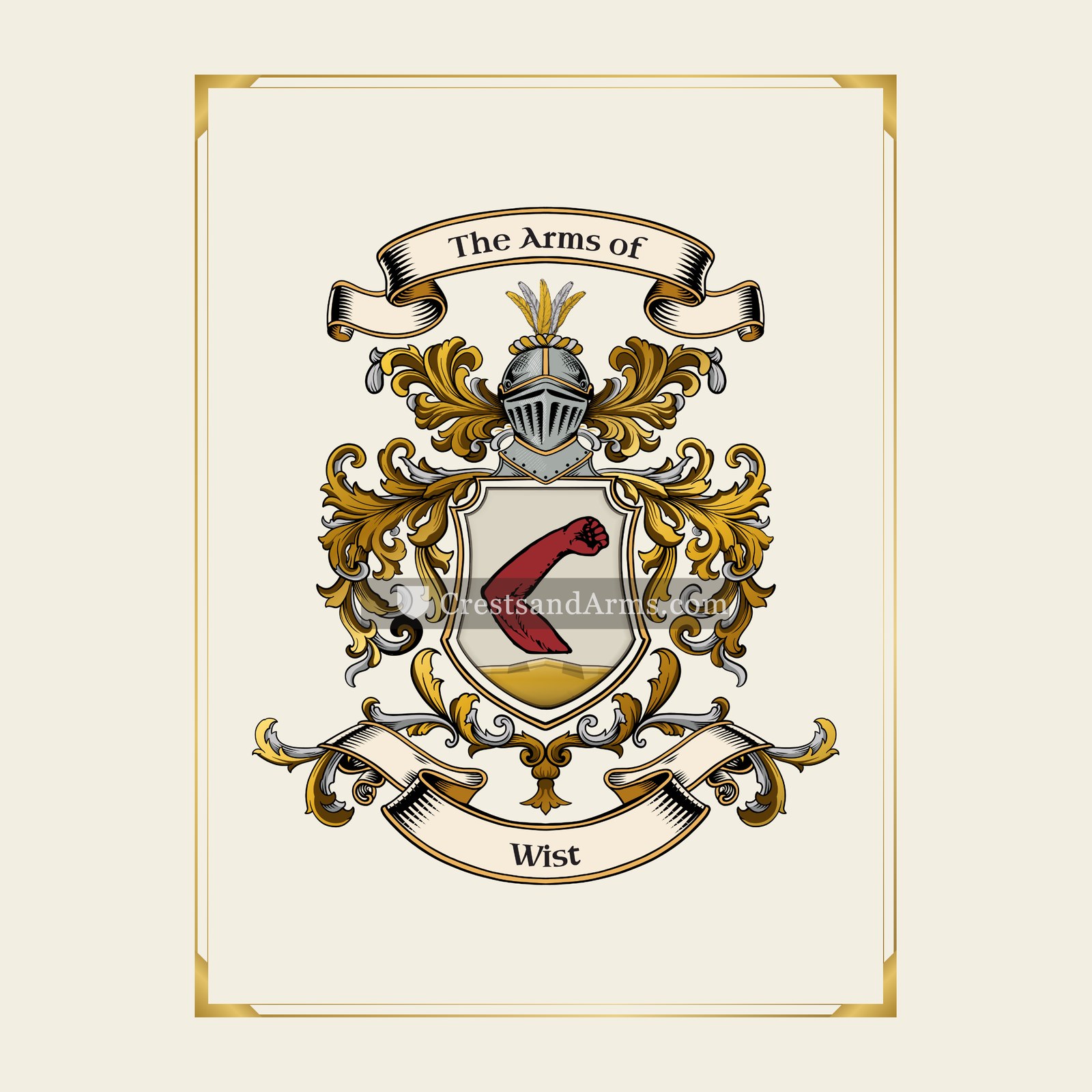 With gold border