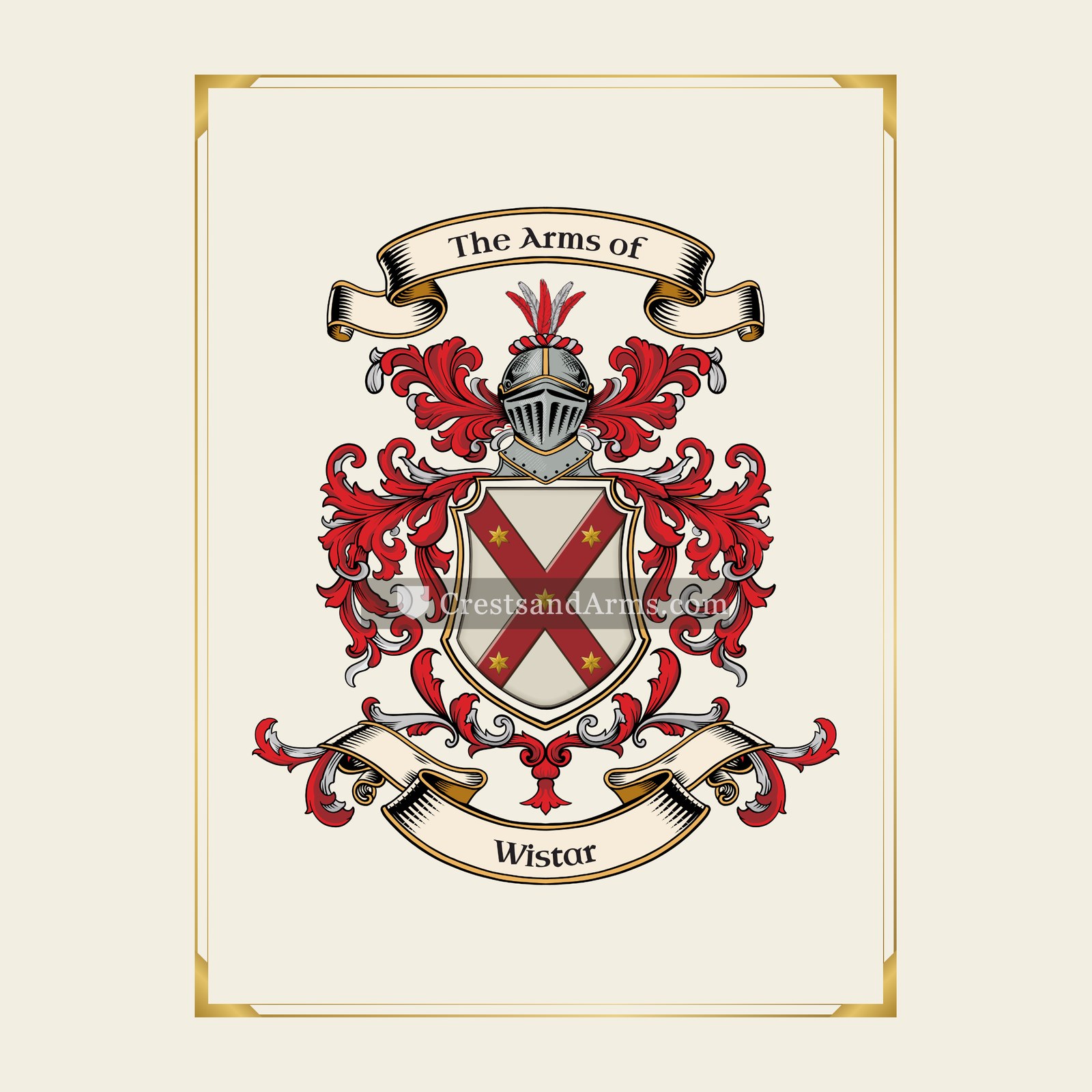With gold border