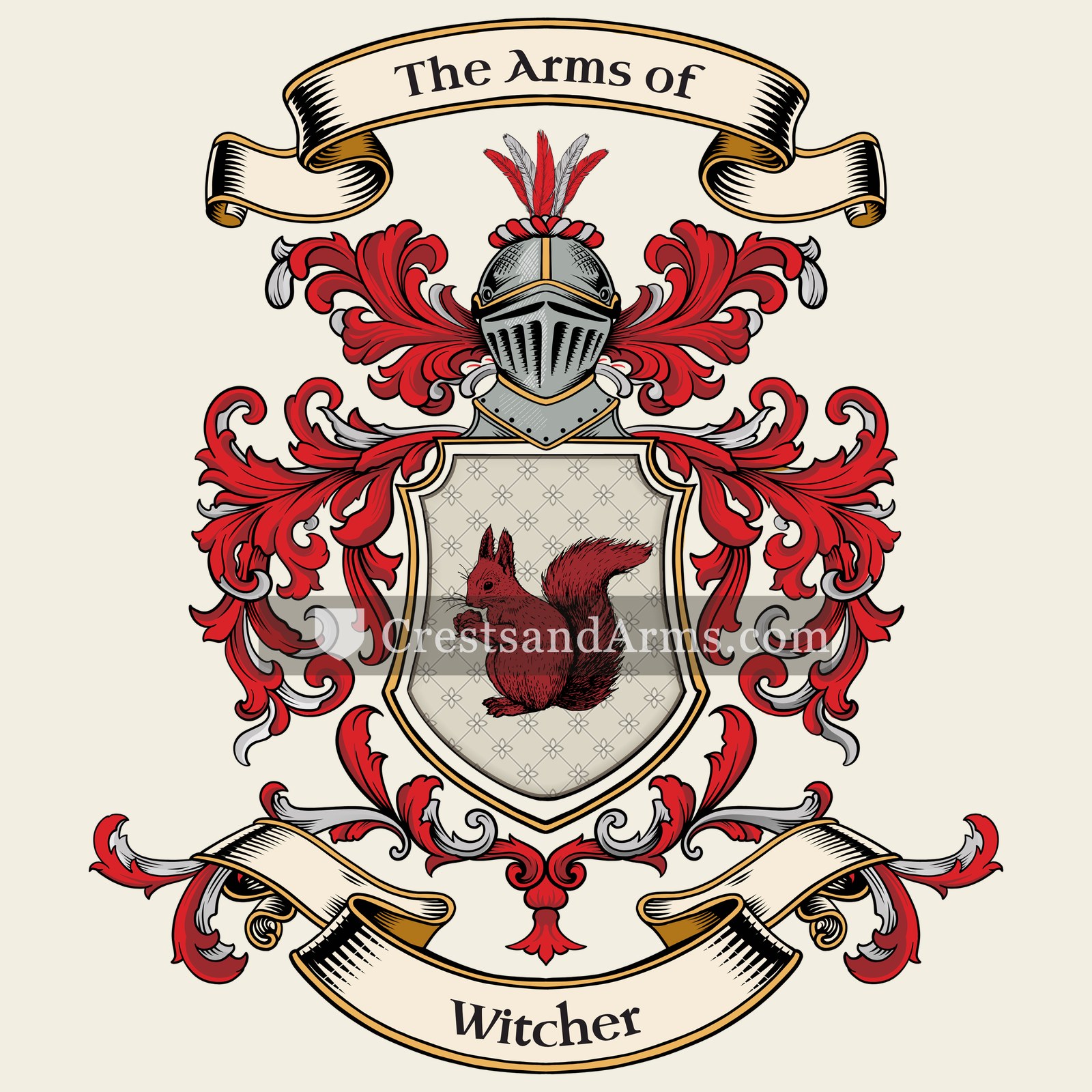 The Witcher coat of arms, drawn from the recorded blazon